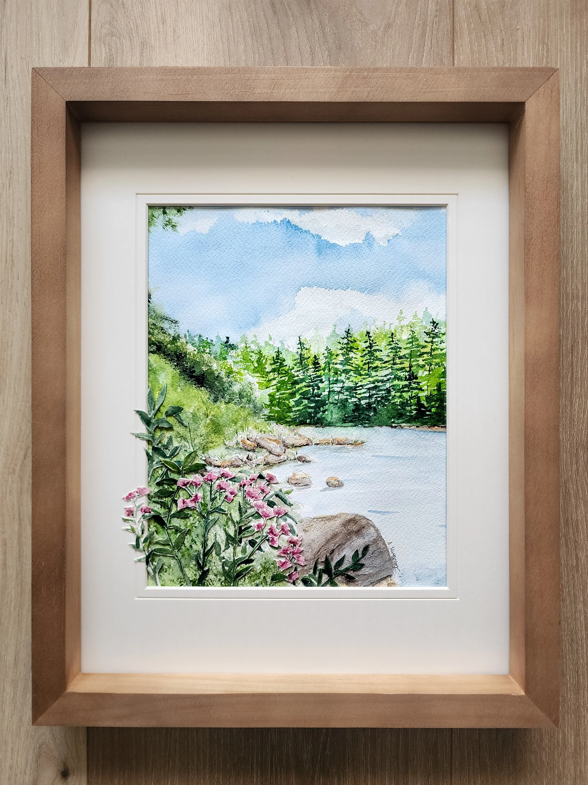 "Lake Days" - 8x10 art, matted in 11x14 frame, $185