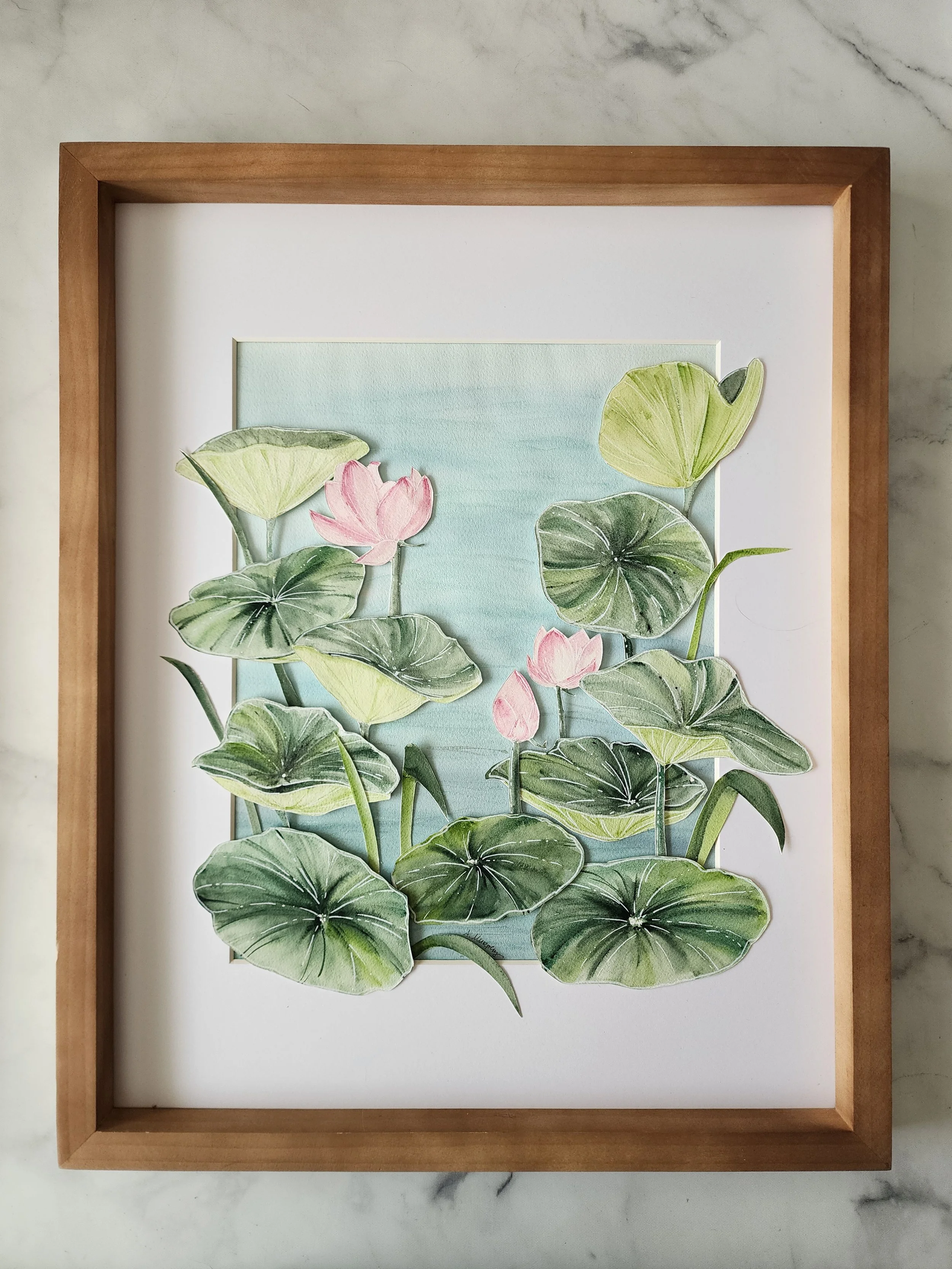 Water Lilies, 11x14 art, matted in 16x20 frame, $270