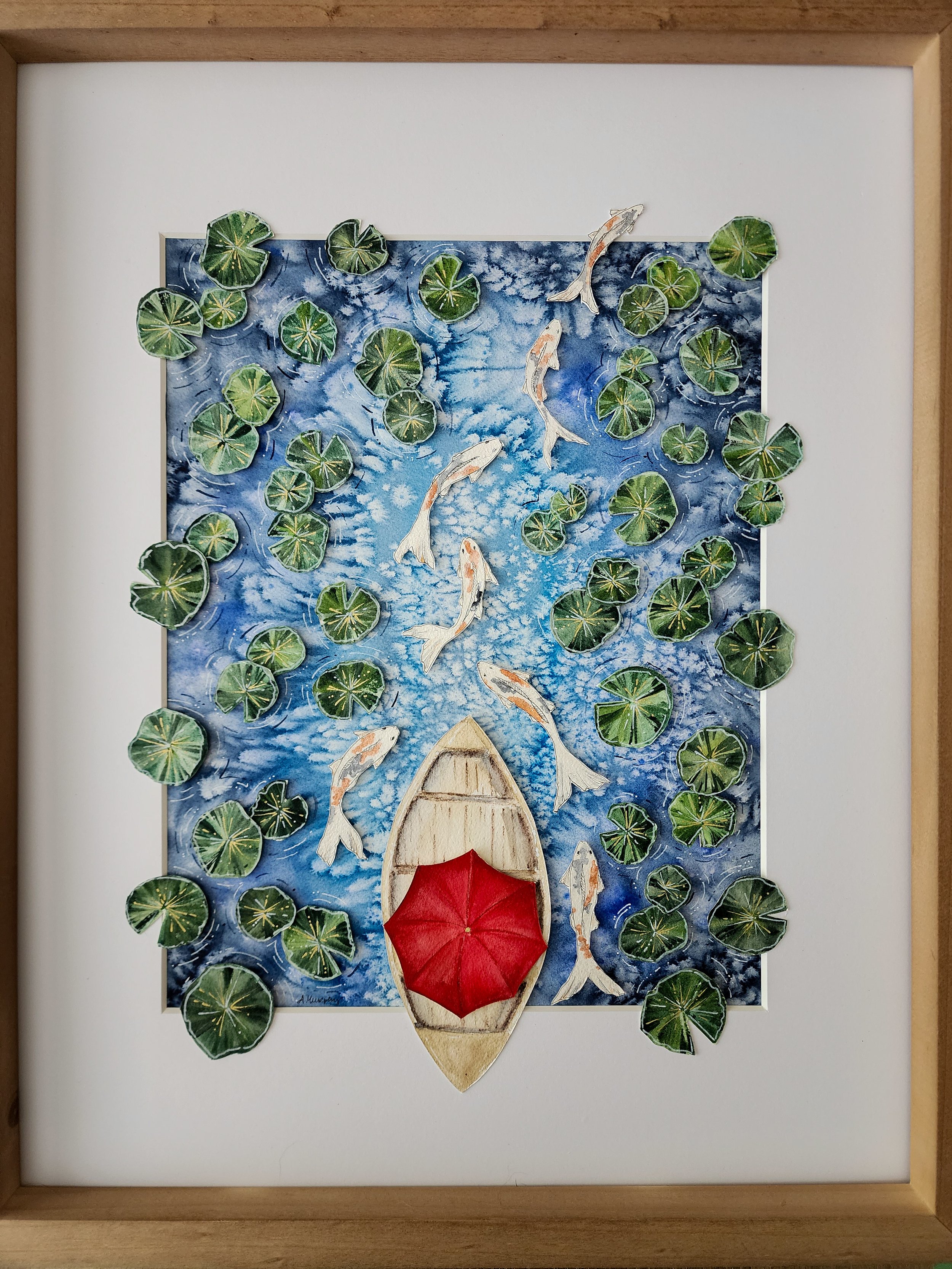 "Upstream" - 11x14 art, matted in 16x20 frame, $270