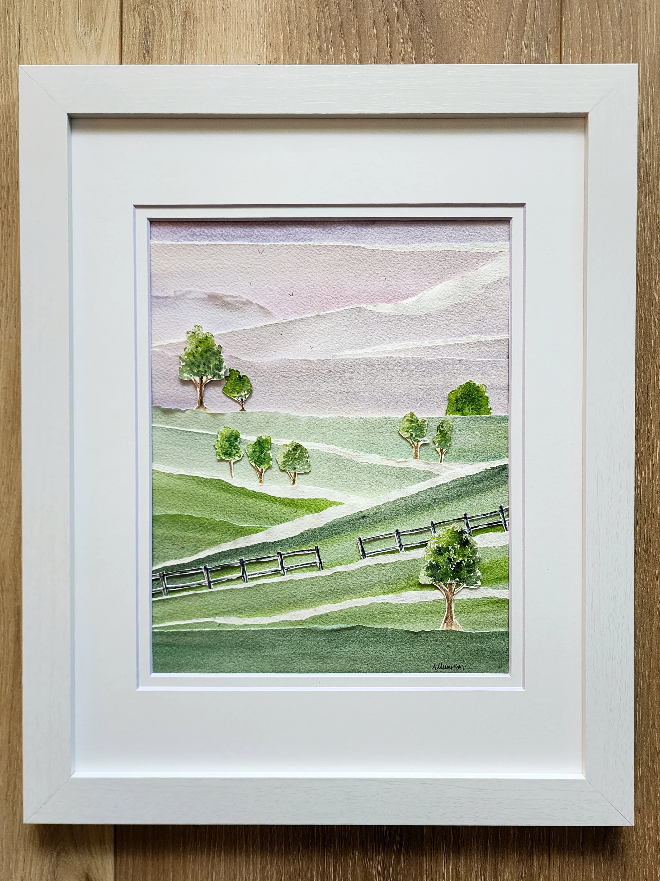 "Rolling Hills" - 8x10 matted in 11X14 frame, $185