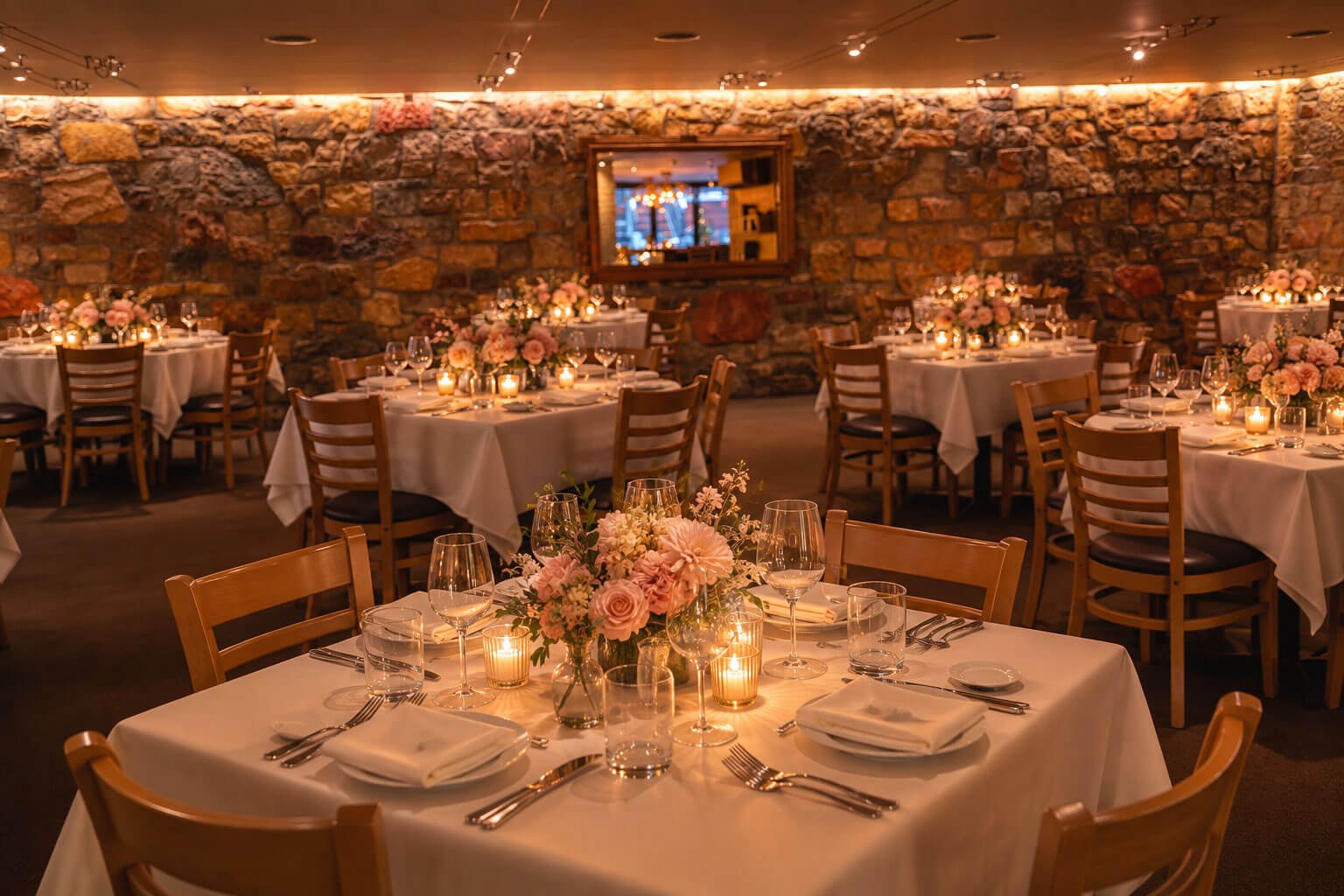 Ellina restaurant set up for a buyout