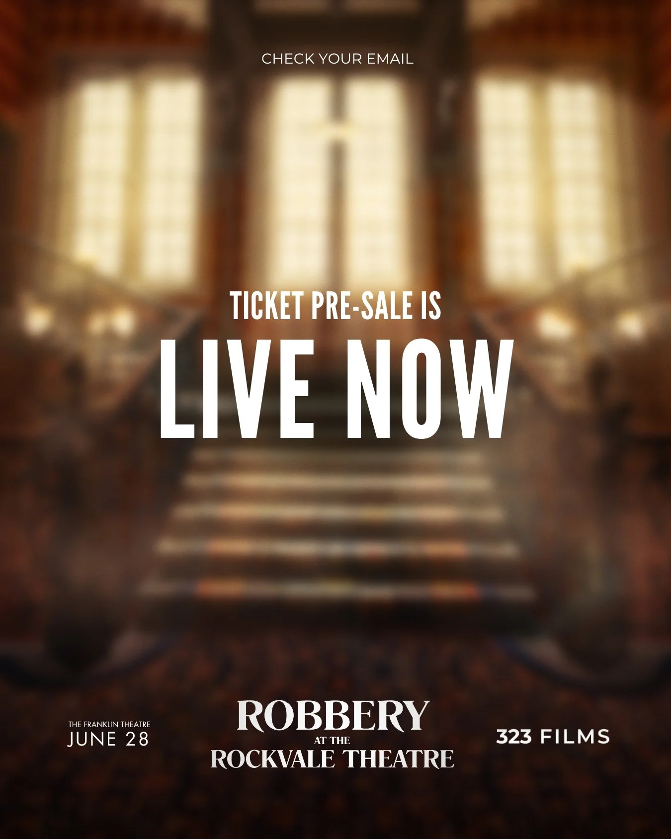 Ticket Pre-Sale is LIVE! (And tickets are already going!)

If you signed up, check your email for the direct link to purchase tickets! 

If you missed the Pre-Sale, watch for an announcement here in a couple hours with the Ticket Link!

#robberyatthe