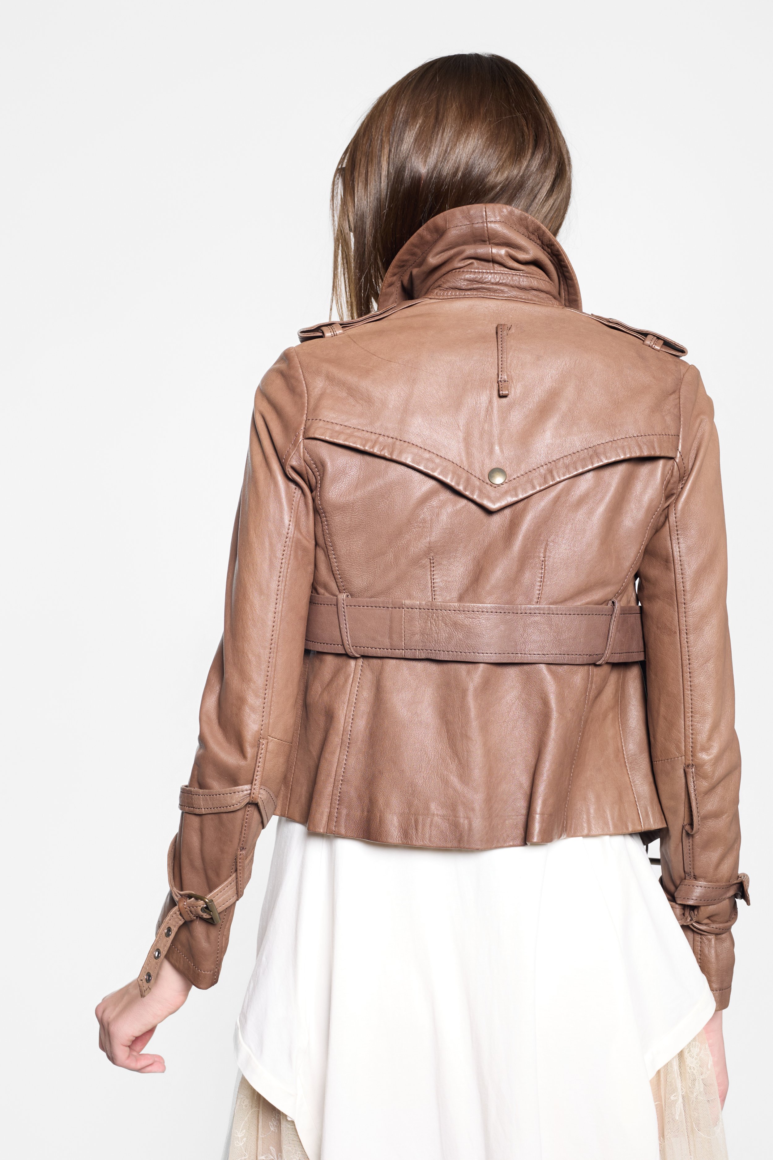 S.W.O.R.D 6.6.44 leather jacket, belted cuff and waist belt detail