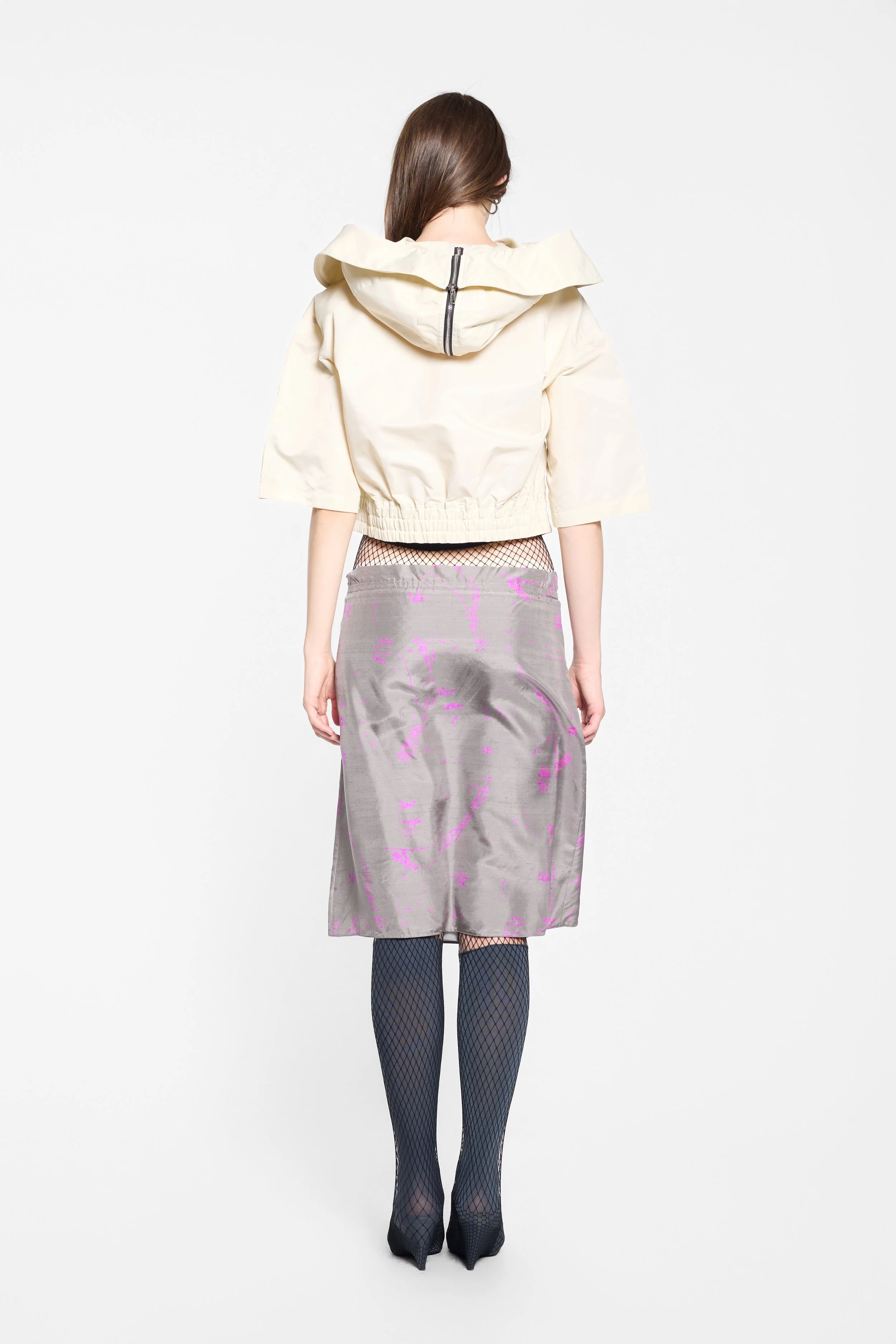 Back view of the Rick Owens DRKSHDW elasticated jacket
