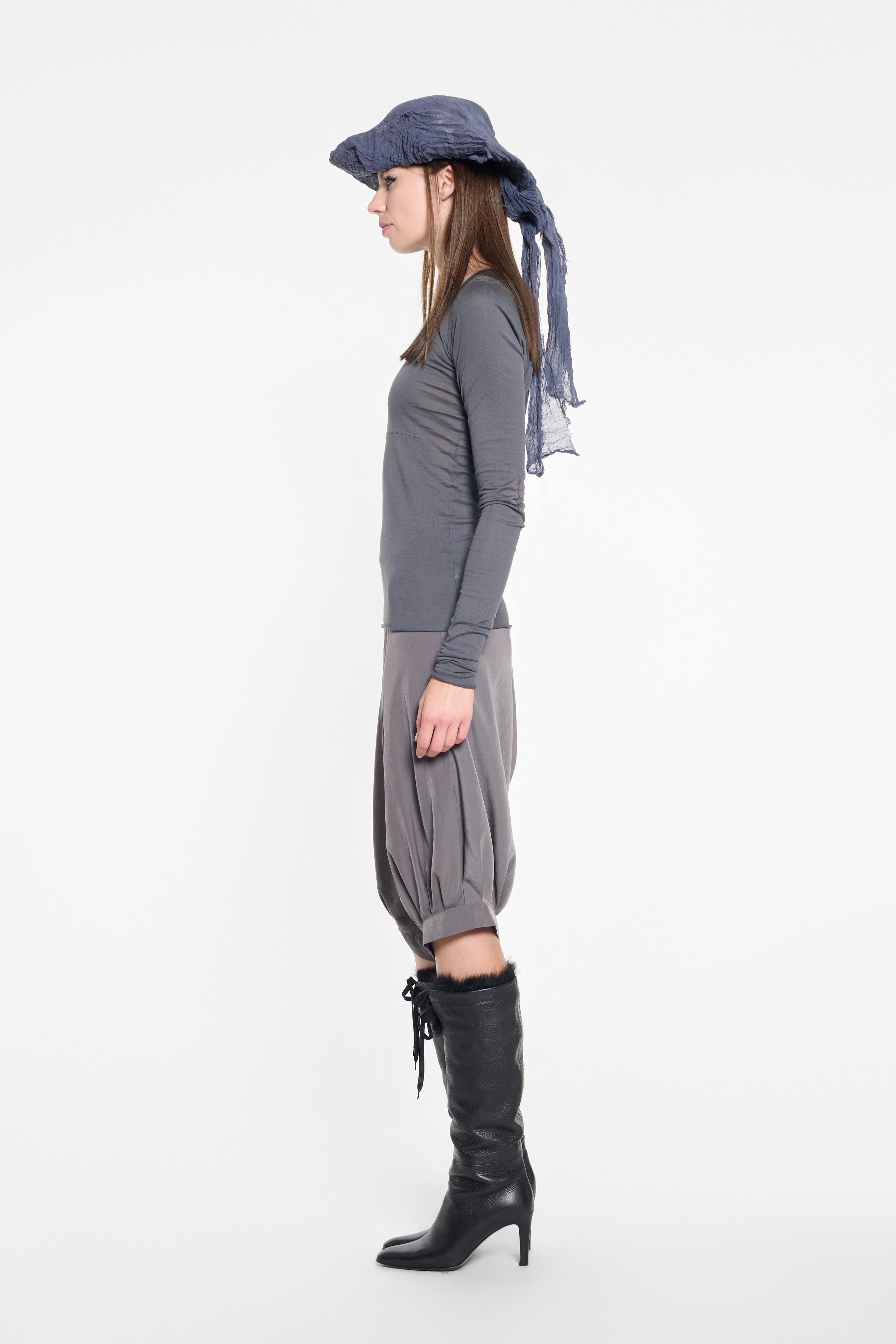 Side view of Kristensen du Nord grey long sleeve top