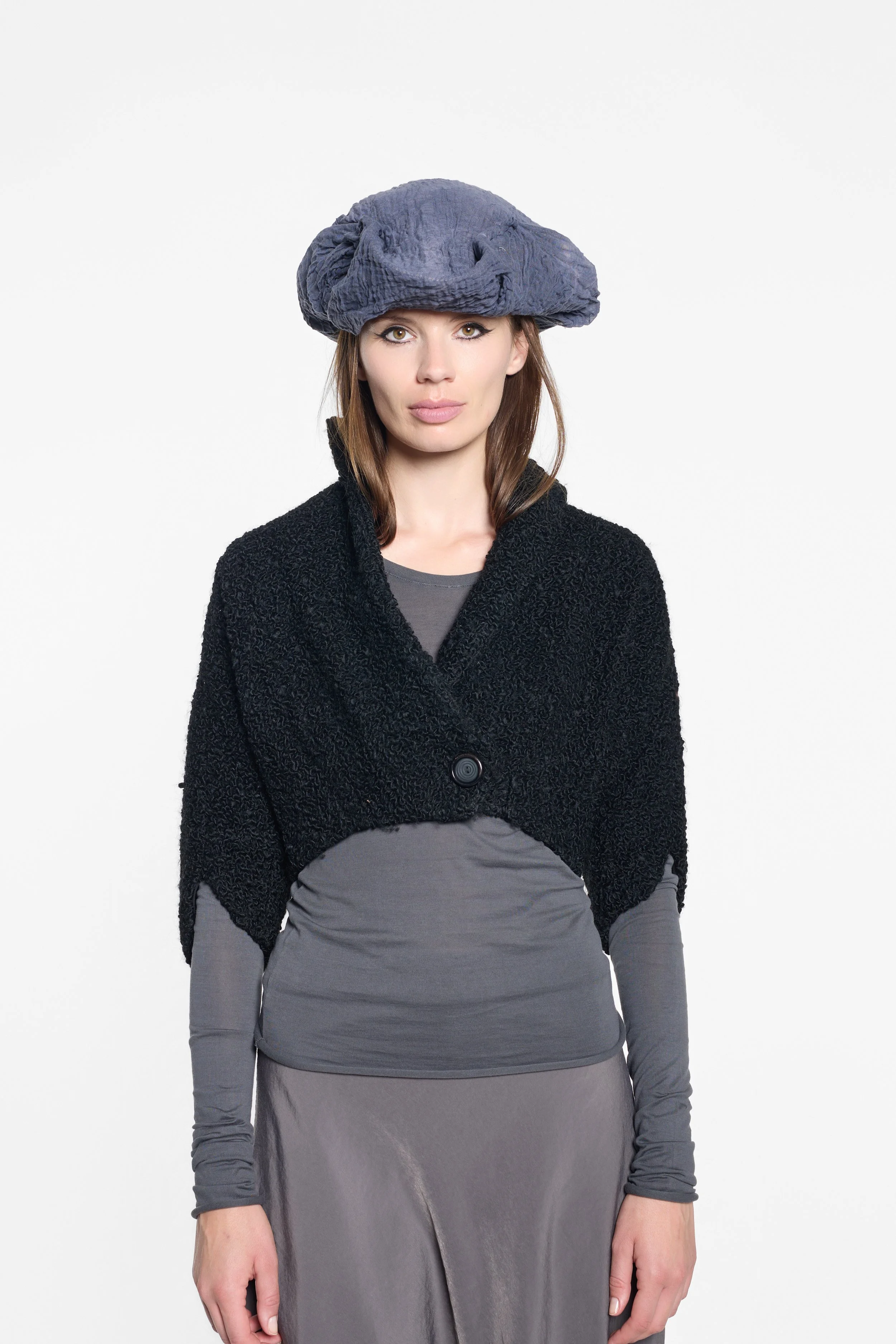 Front view of MVUDSLYDE wrapped tricorn hat