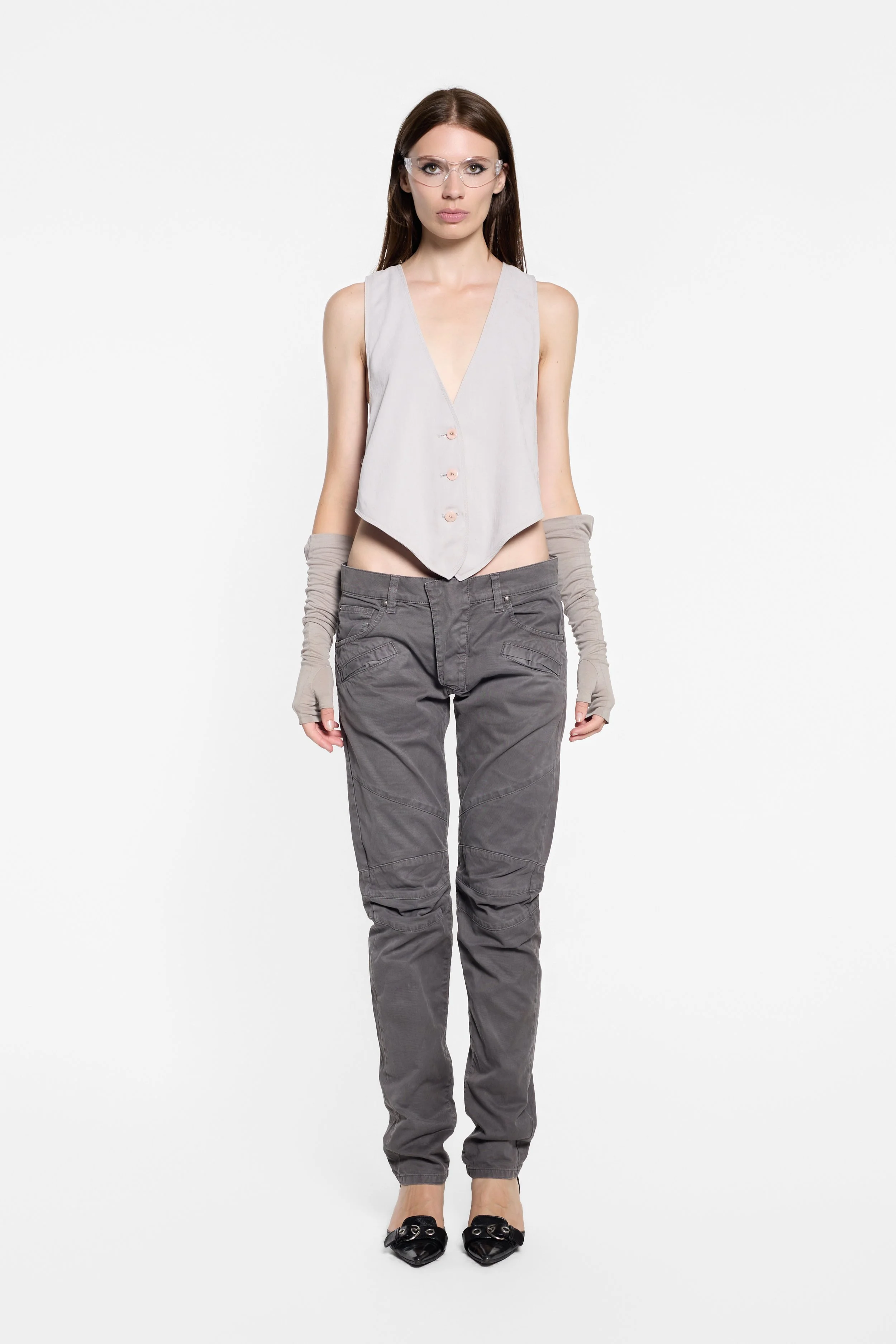 Front view of Hardy Amies ‘Miss’ tailored waistcoat