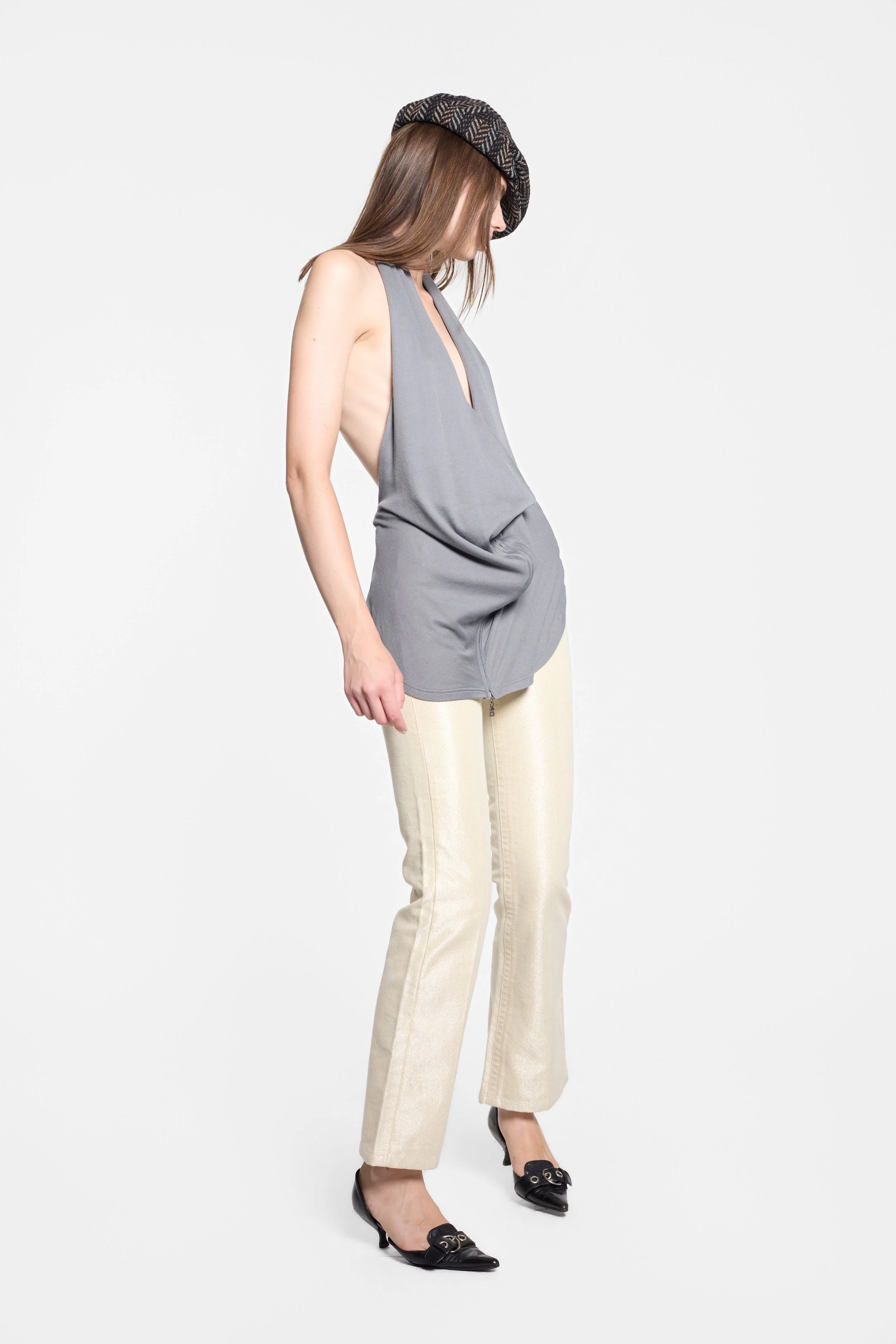 LUXXM 2pc silk-blend top