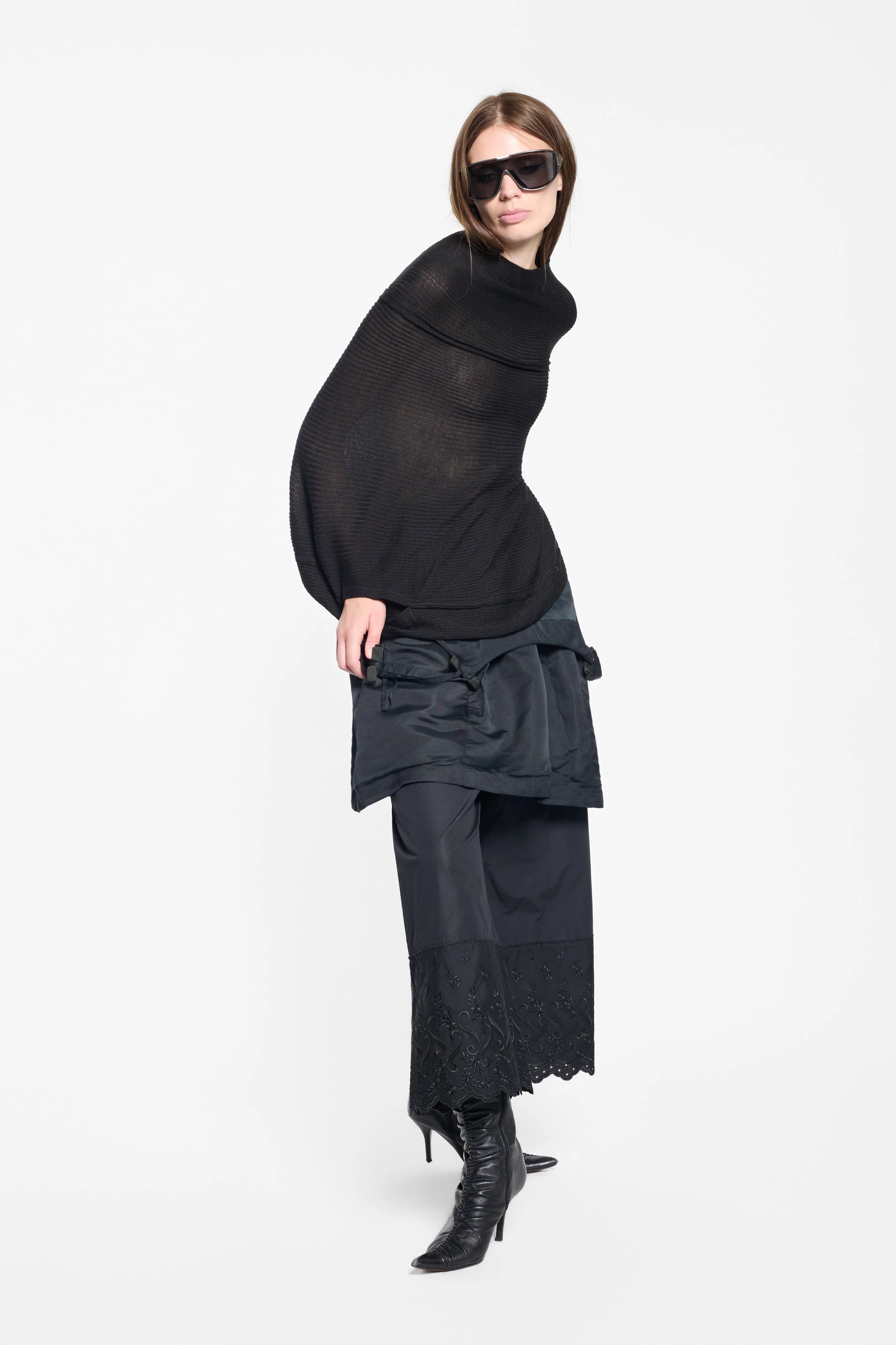 Model styling the Junya Watanabe AD2017 cocoon knit