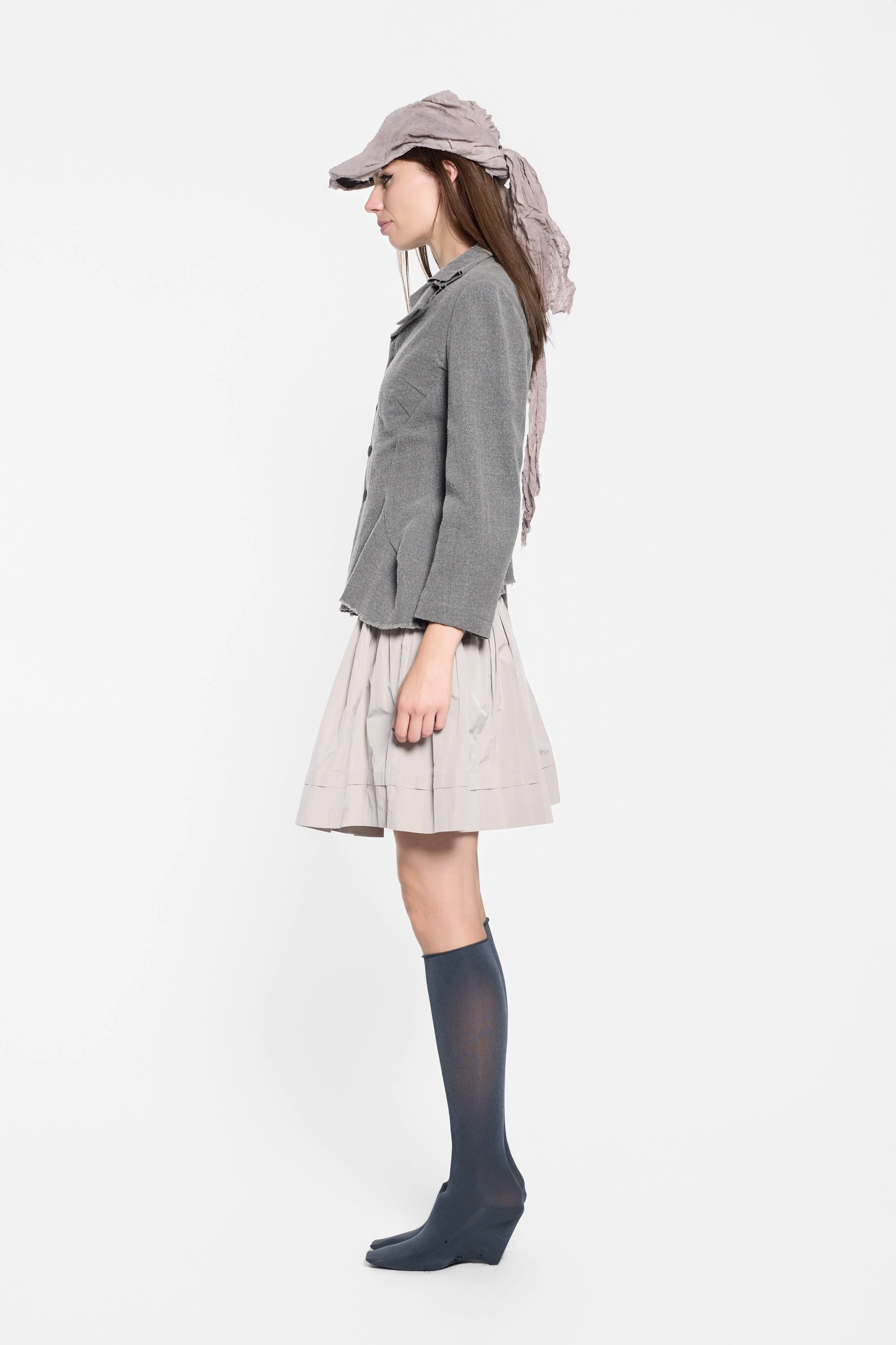 Side view of Junya Watanabe AD02 sculpted wool blazer