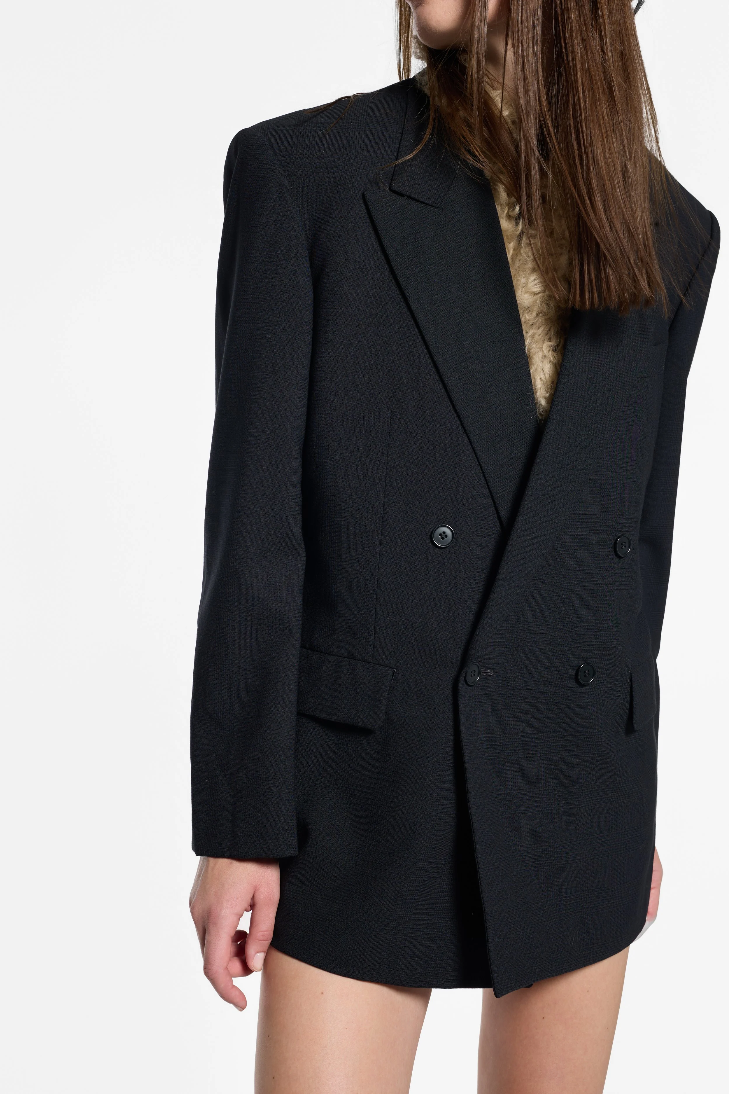 Detail of structured shoulder and wool tailoring on vintage A.A.R jacket