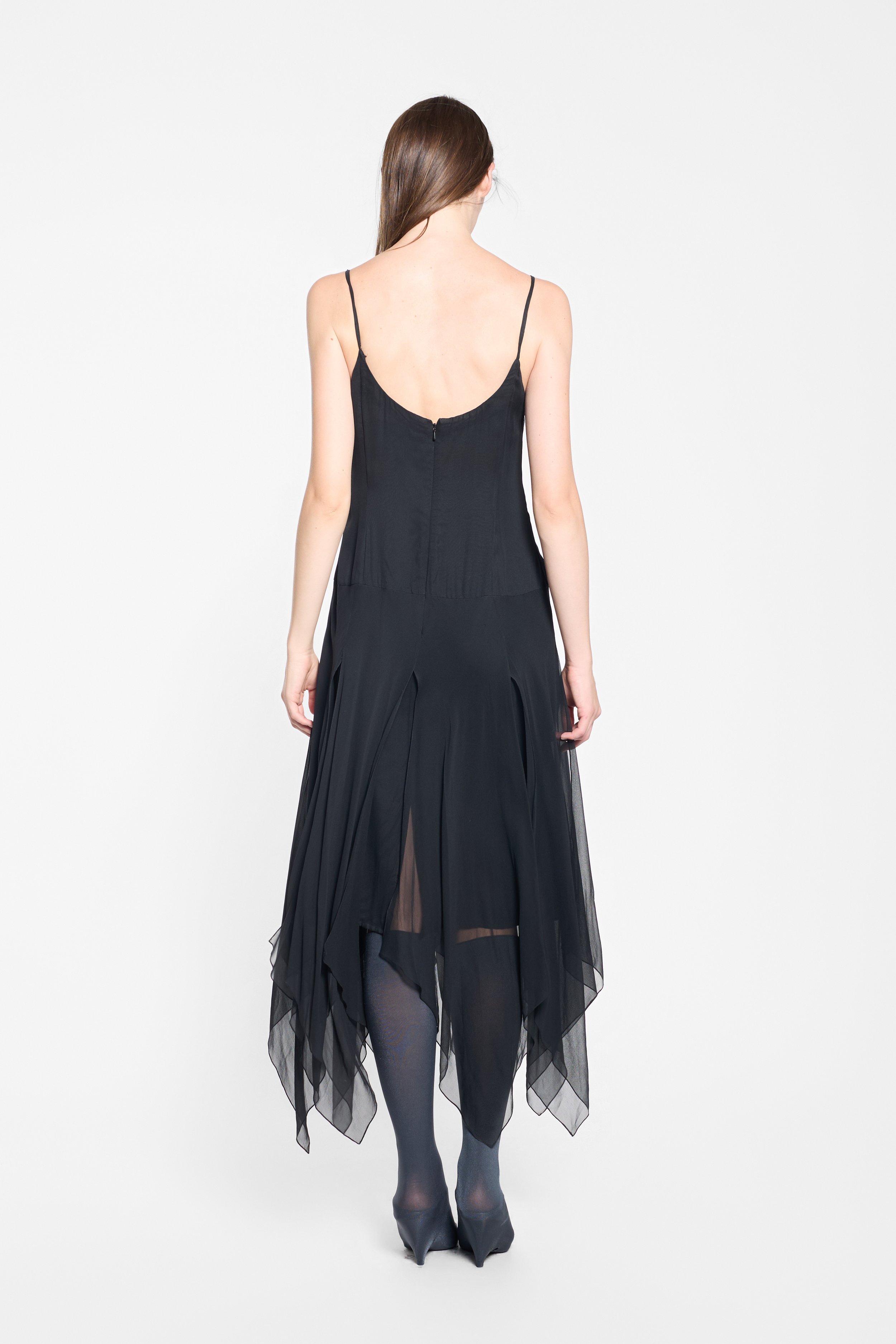 Back view of Oleg Cassini dress with low scoop back