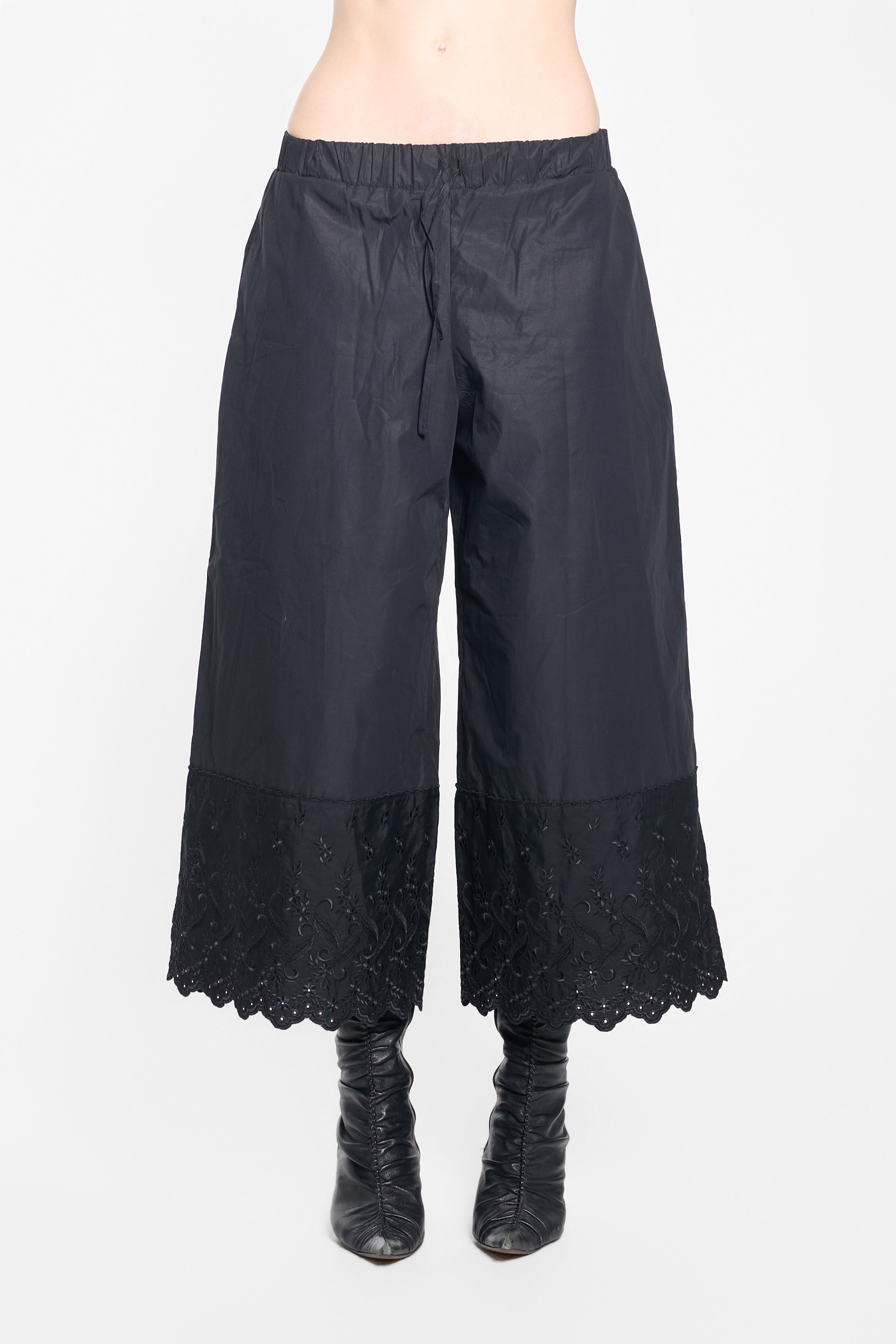 Front view of Simone Rocha drawstring wide-leg trousers