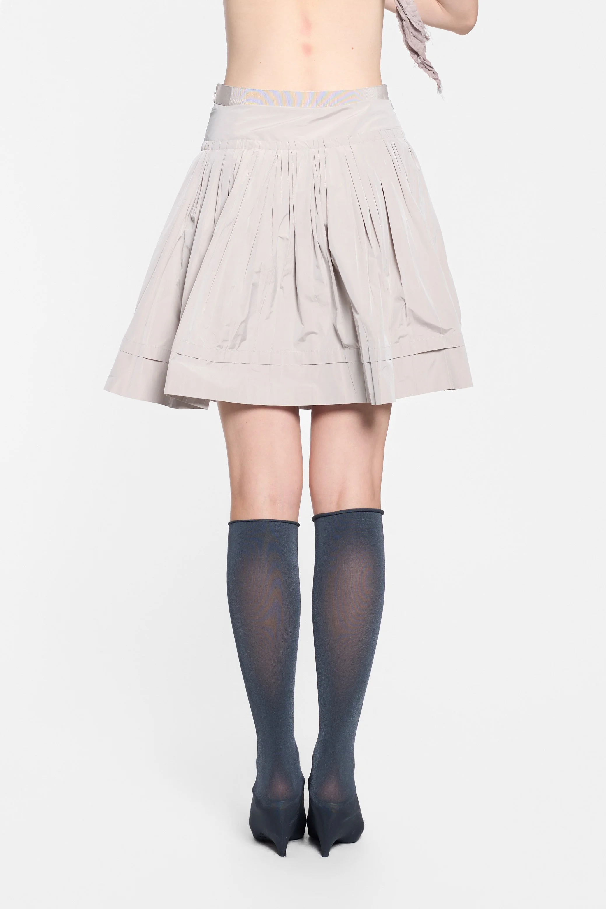 Back view of Untitled gathered grey skirt