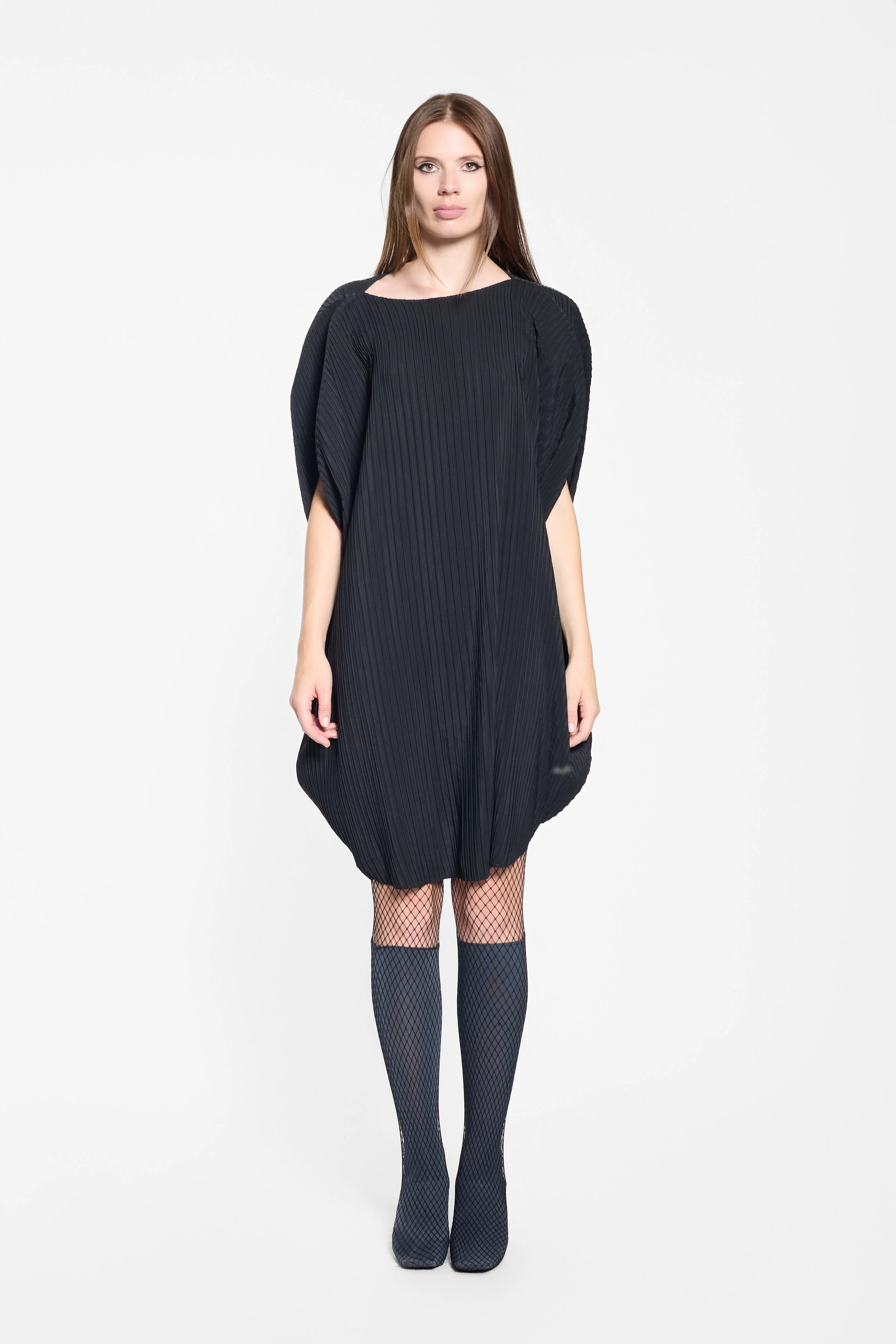 Issey Miyake architectural pleated dress, front view