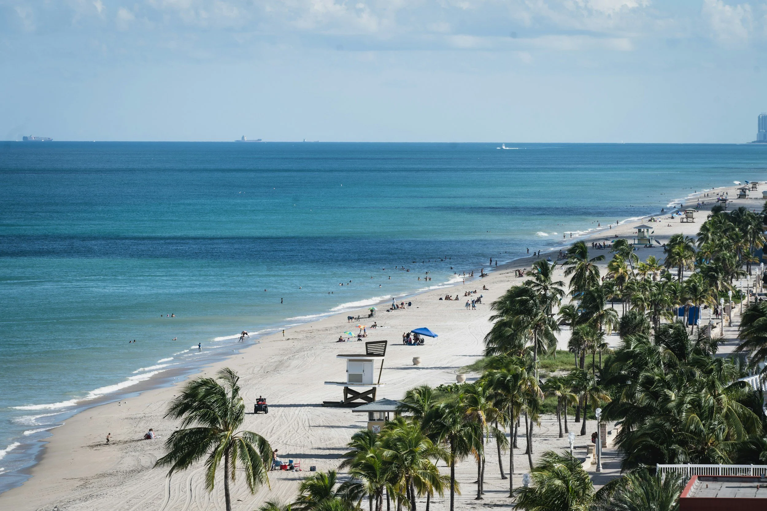 Aerial view of South Florida beach