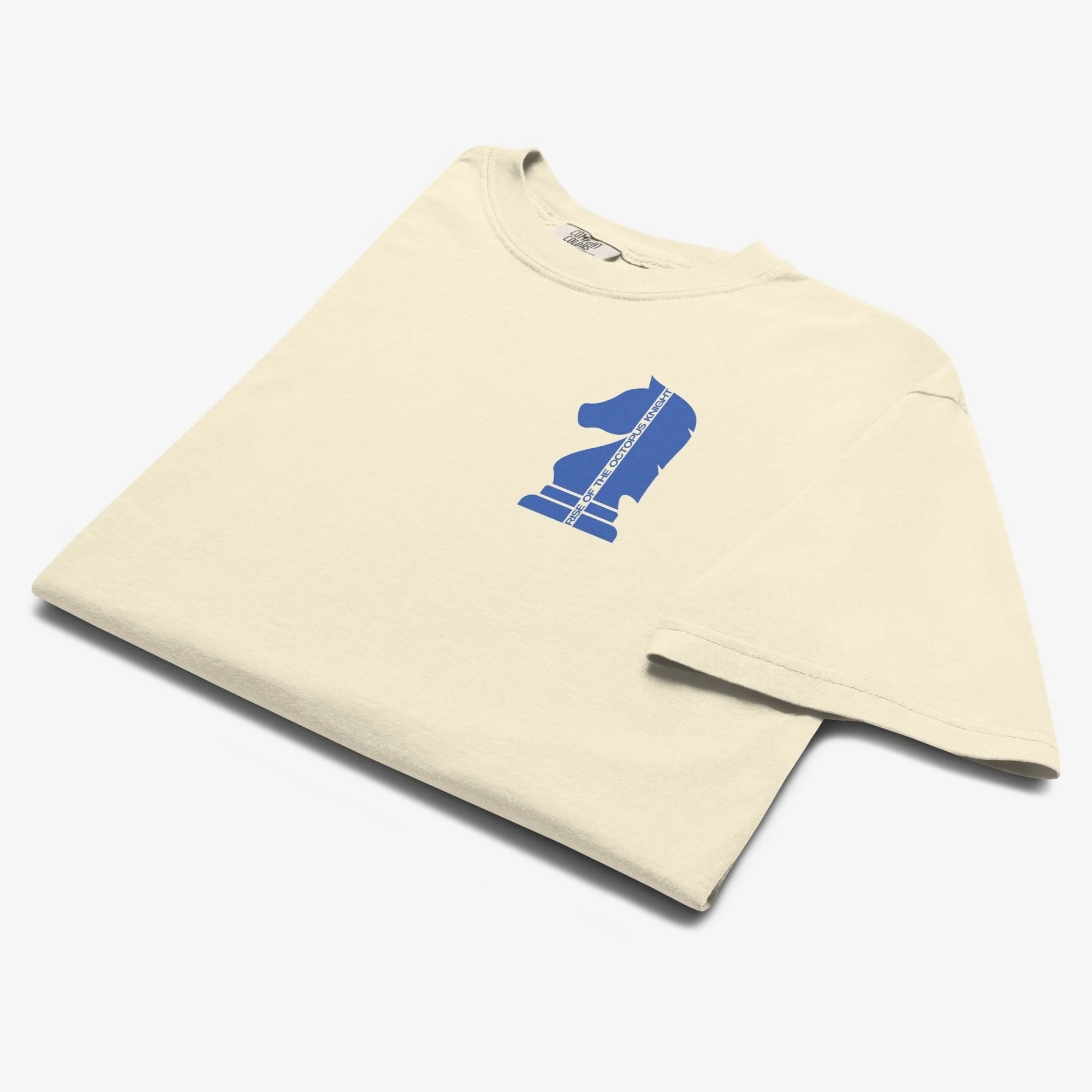 Folded view of Karpov vs Kasparov Rise of the Octopus Knight t-shirt, light colorway