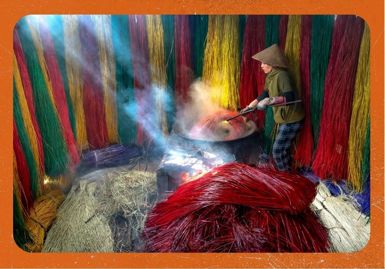 Traditional Craftsmanship: Dyeing Colorful Bamboo