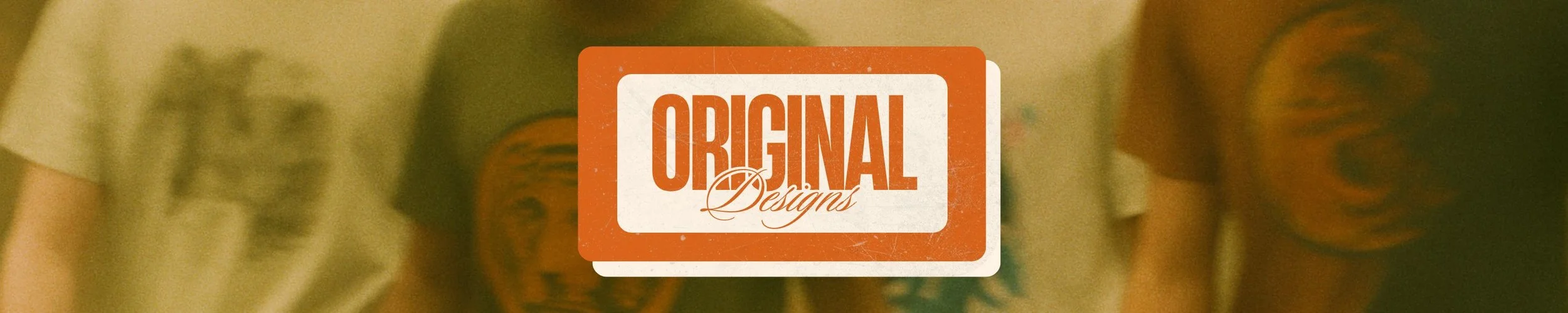 Banner introducing the Original Designs shop page from ThriftedTees.com