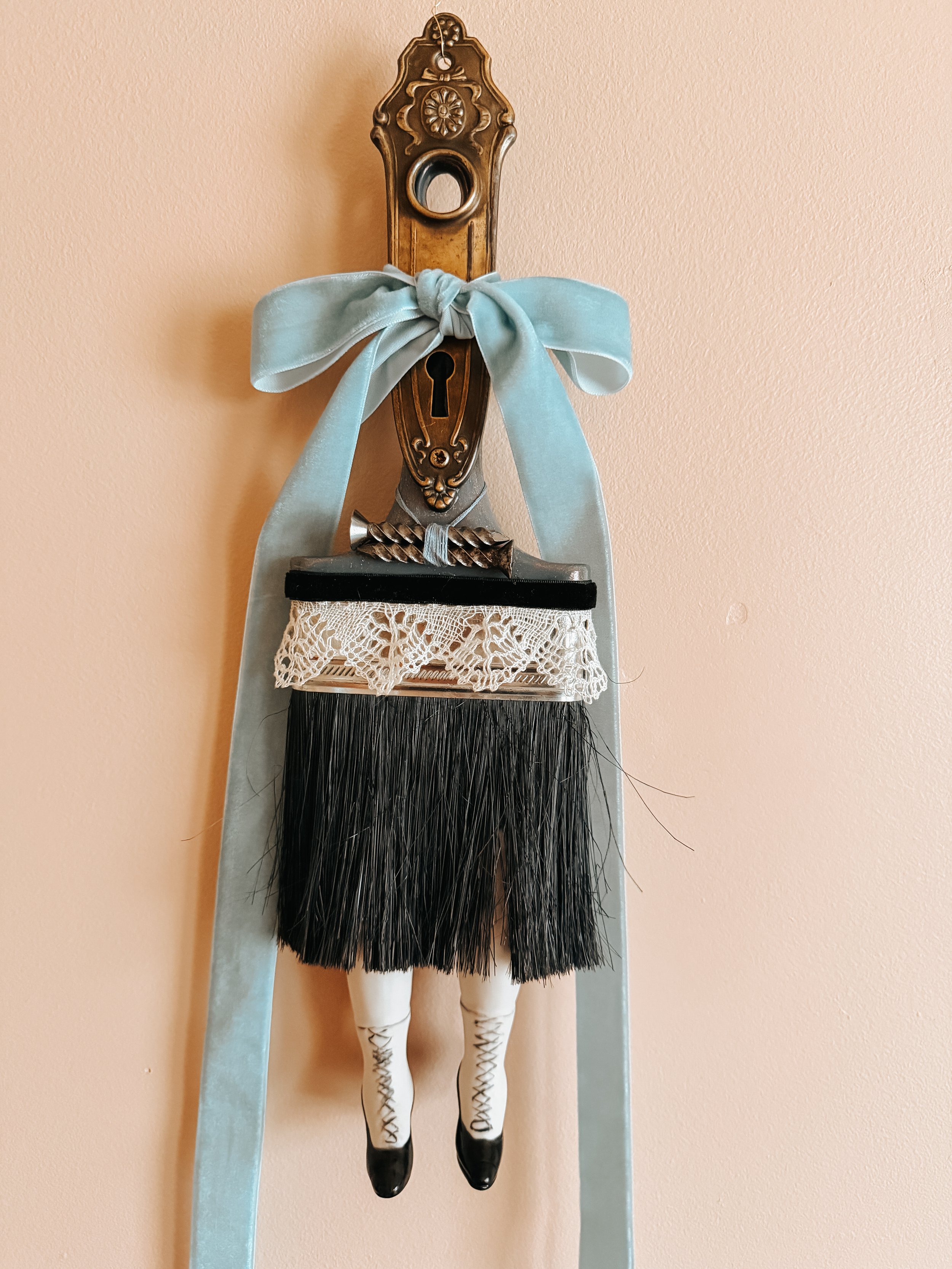 Altered Paintbrush #1 with Blue Ribbon