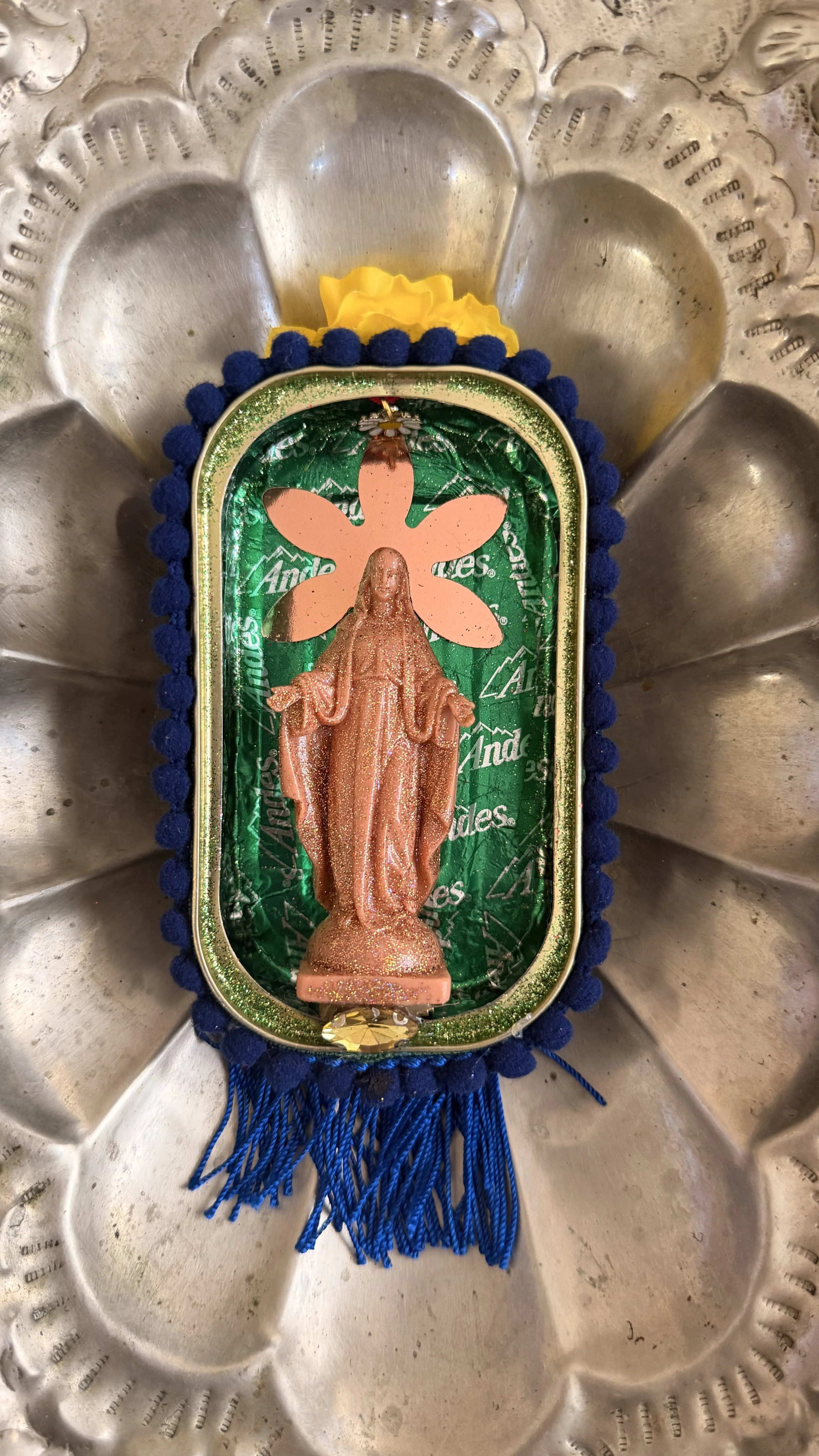 Mother Mary Sardine Can Altar - Blue No. 4