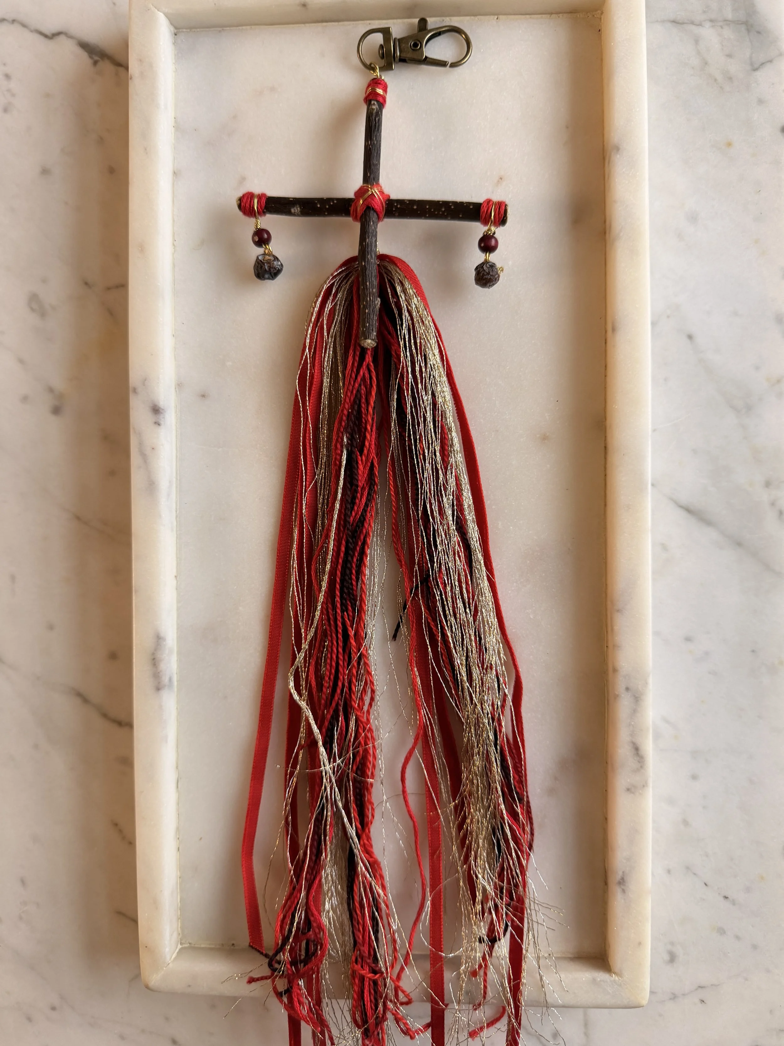 Applewood Cross with Juniper Talisman Bag Charm