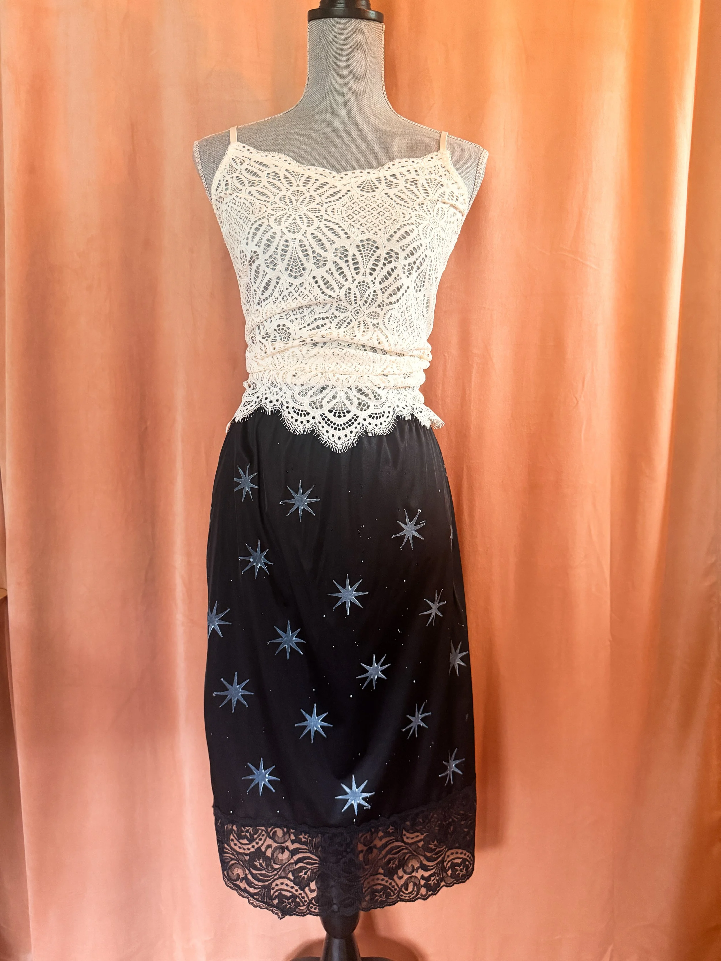 Starry Stamped Vintage Half Slip