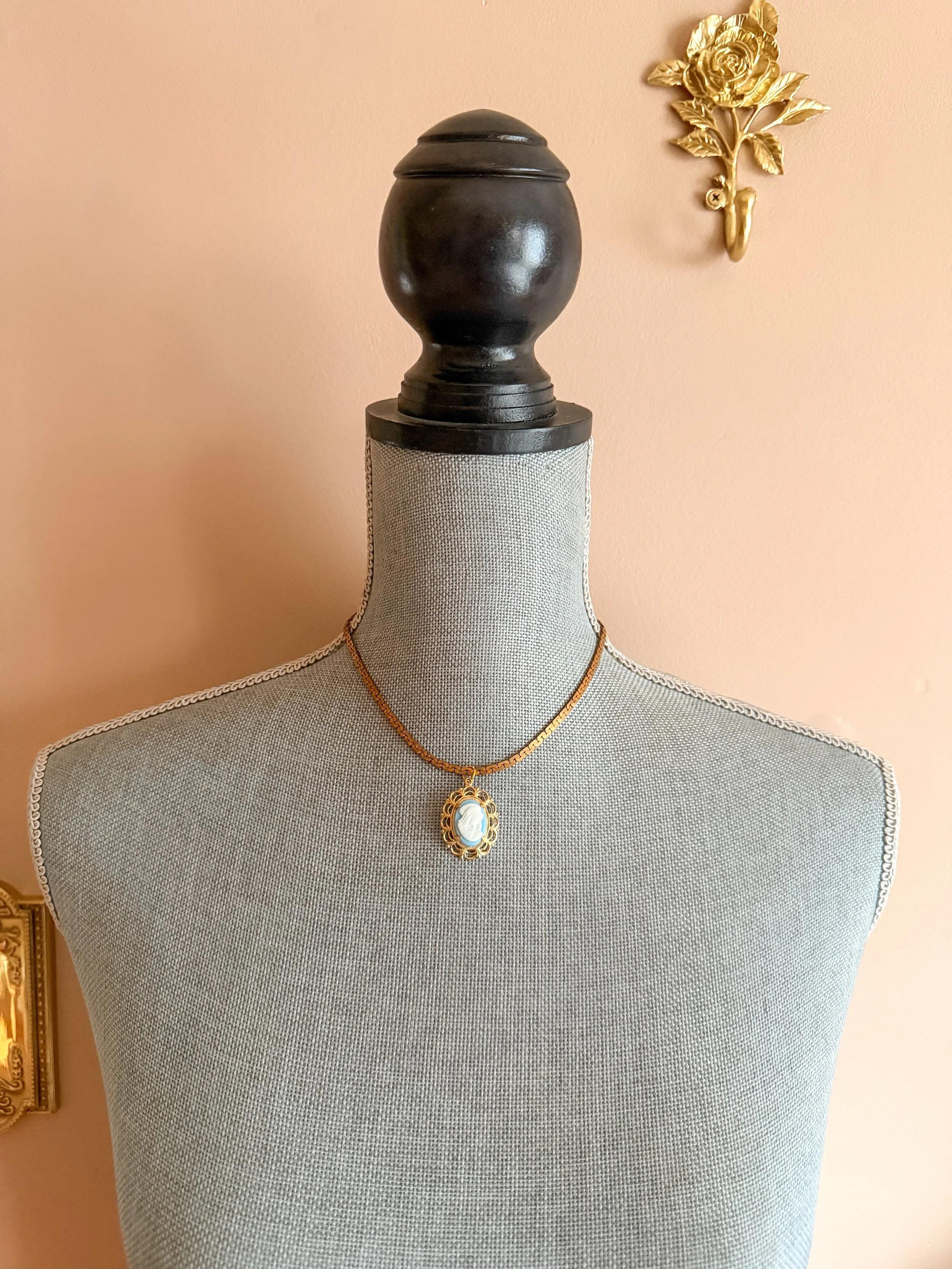 Mother Mary Cameo Necklace