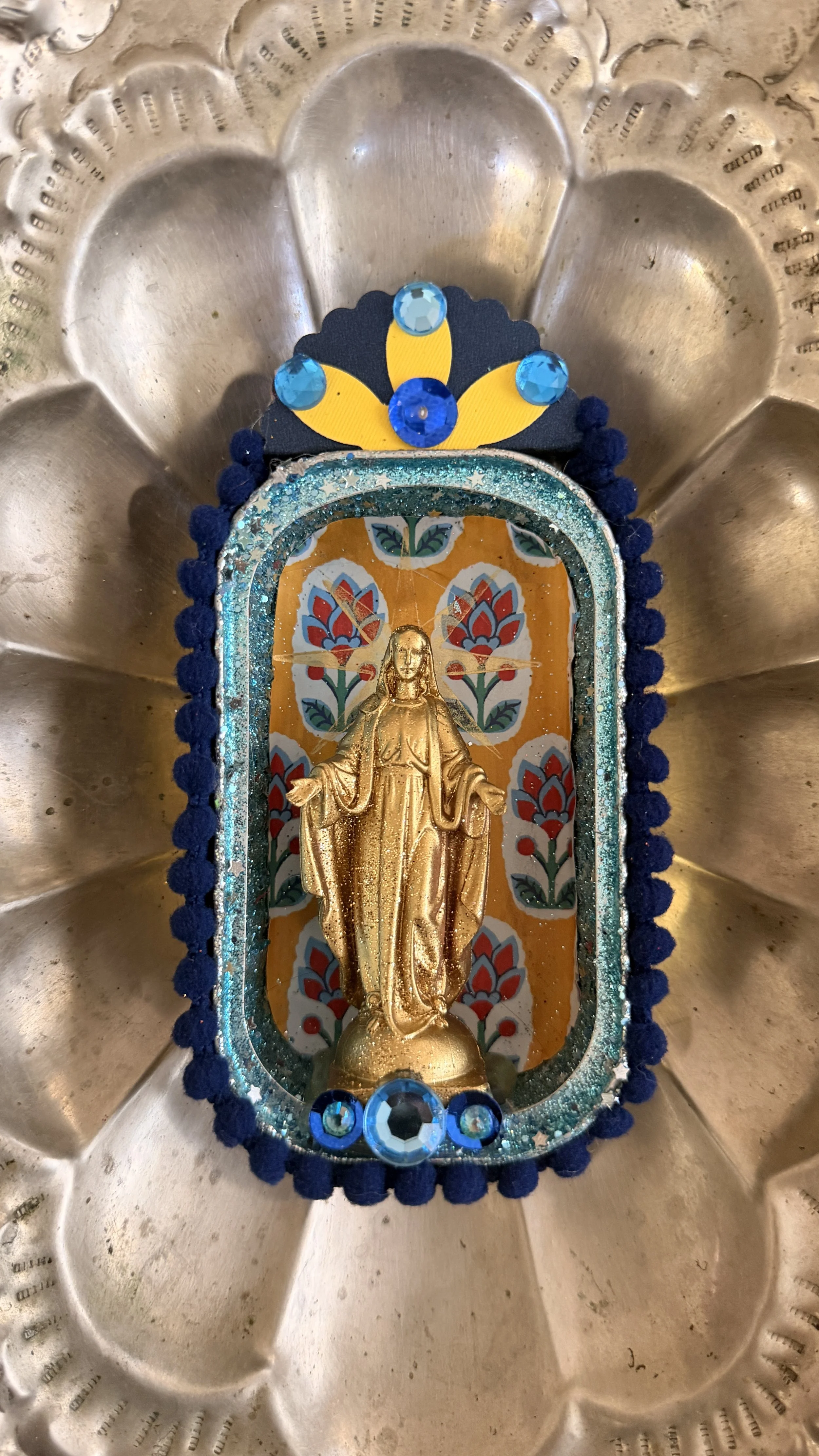 Mother Mary Sardine Can Altar - Blue No. 1