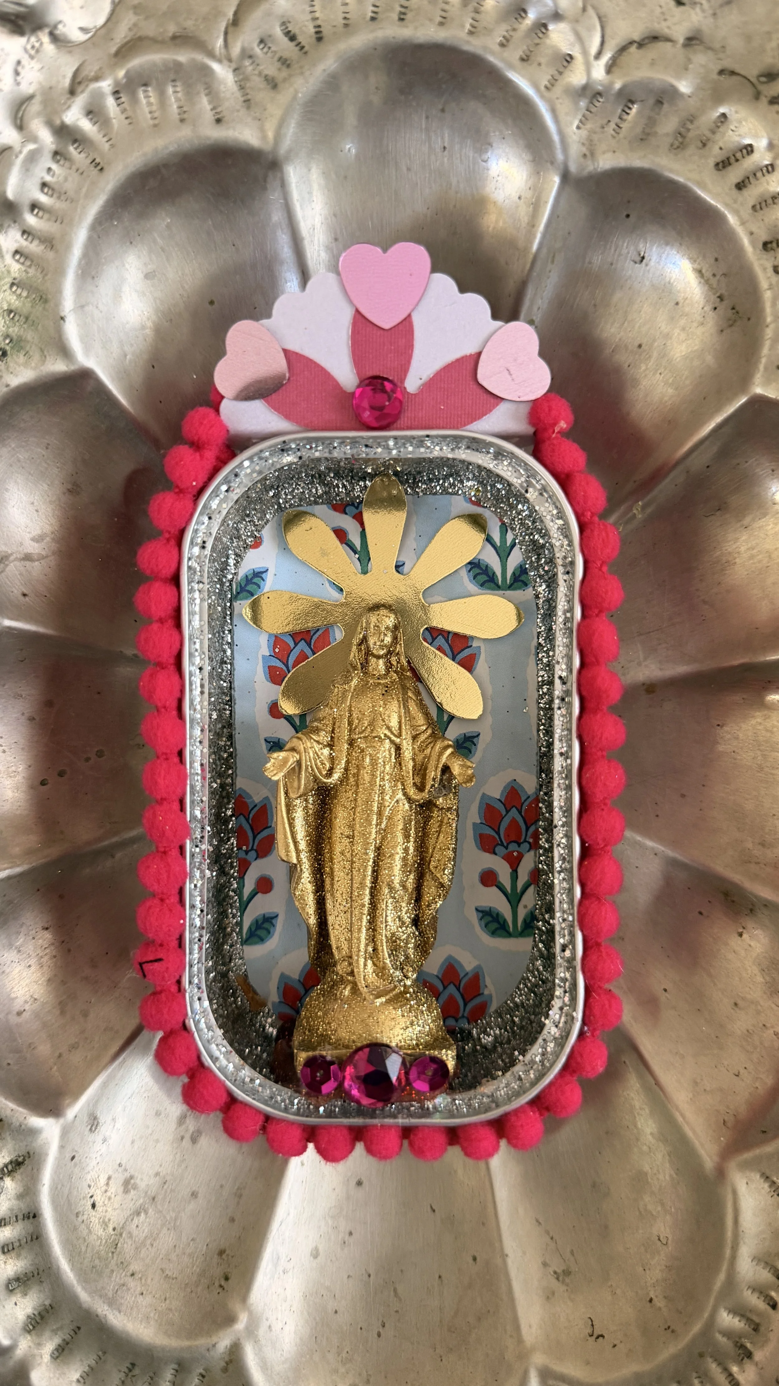 Mother Mary Sardine Can Altar - Hot Pink No. 18