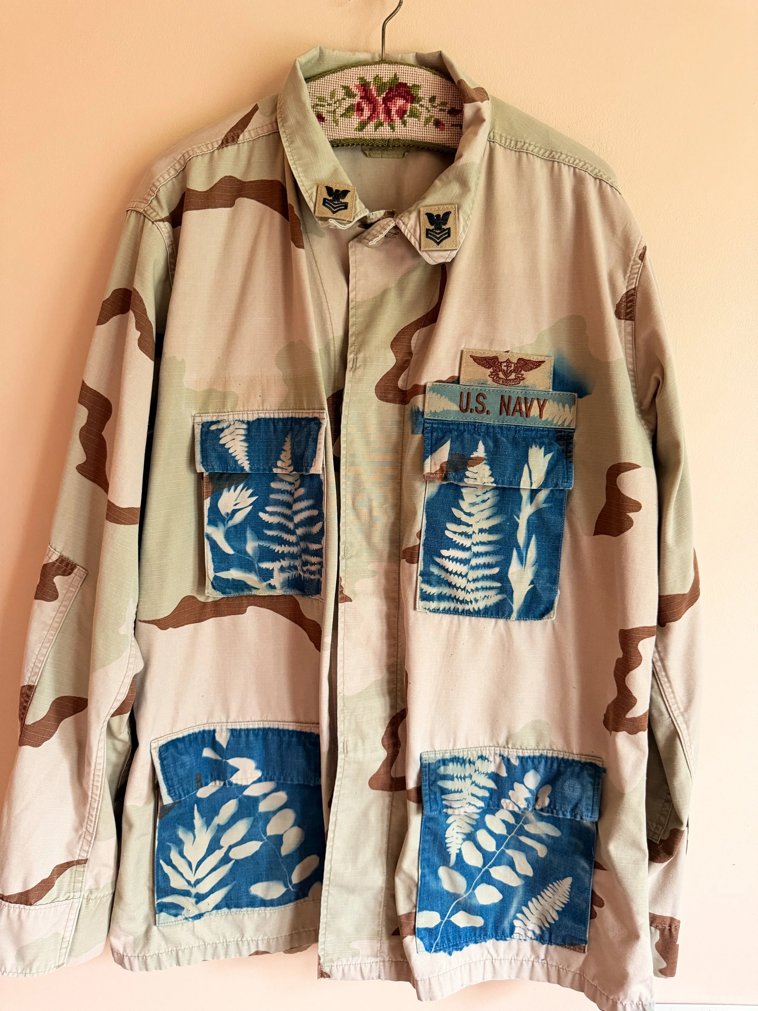 Mugwort Cyanotype Camo Jacket - XXL