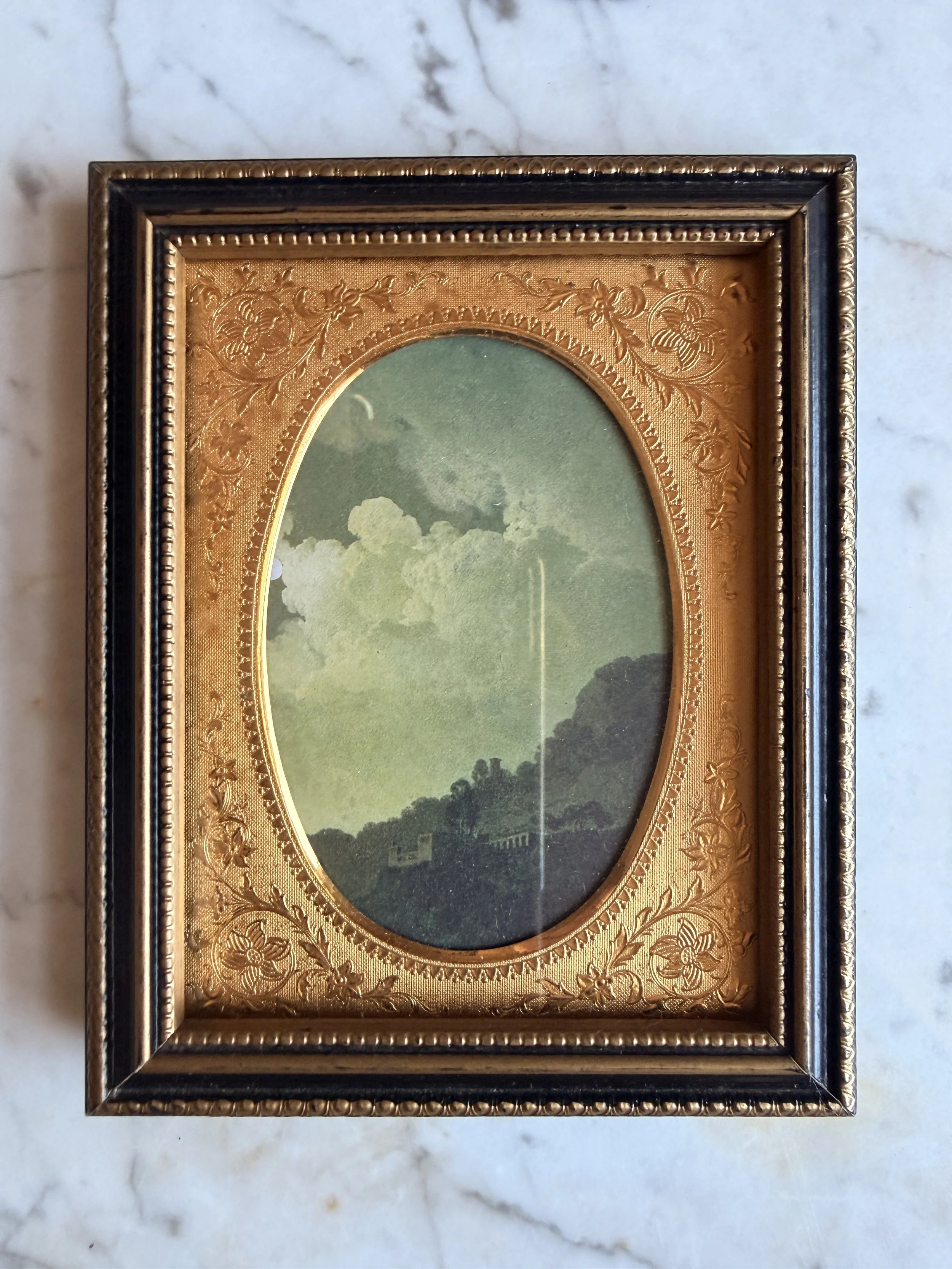 Antique Miniature Framed Cloud Art