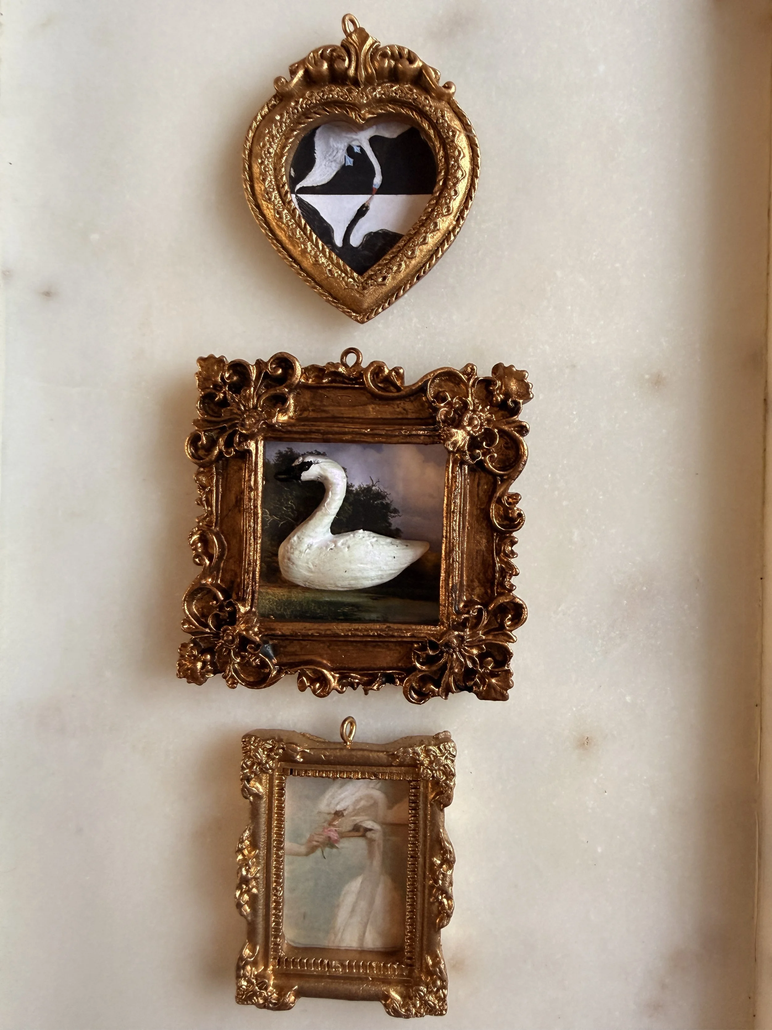 Set of Three Swan Ornaments