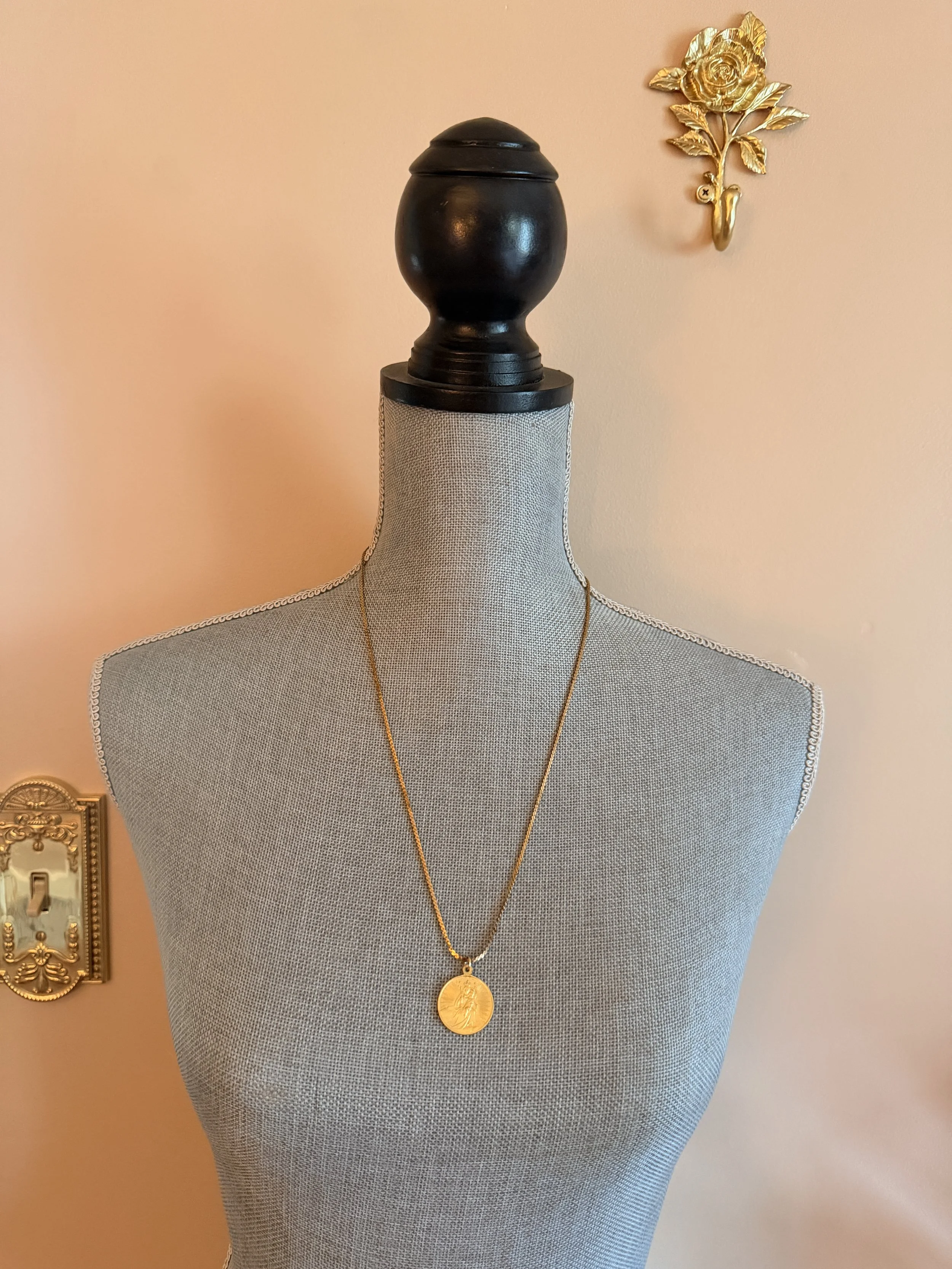 Mother Mary Coin Necklace