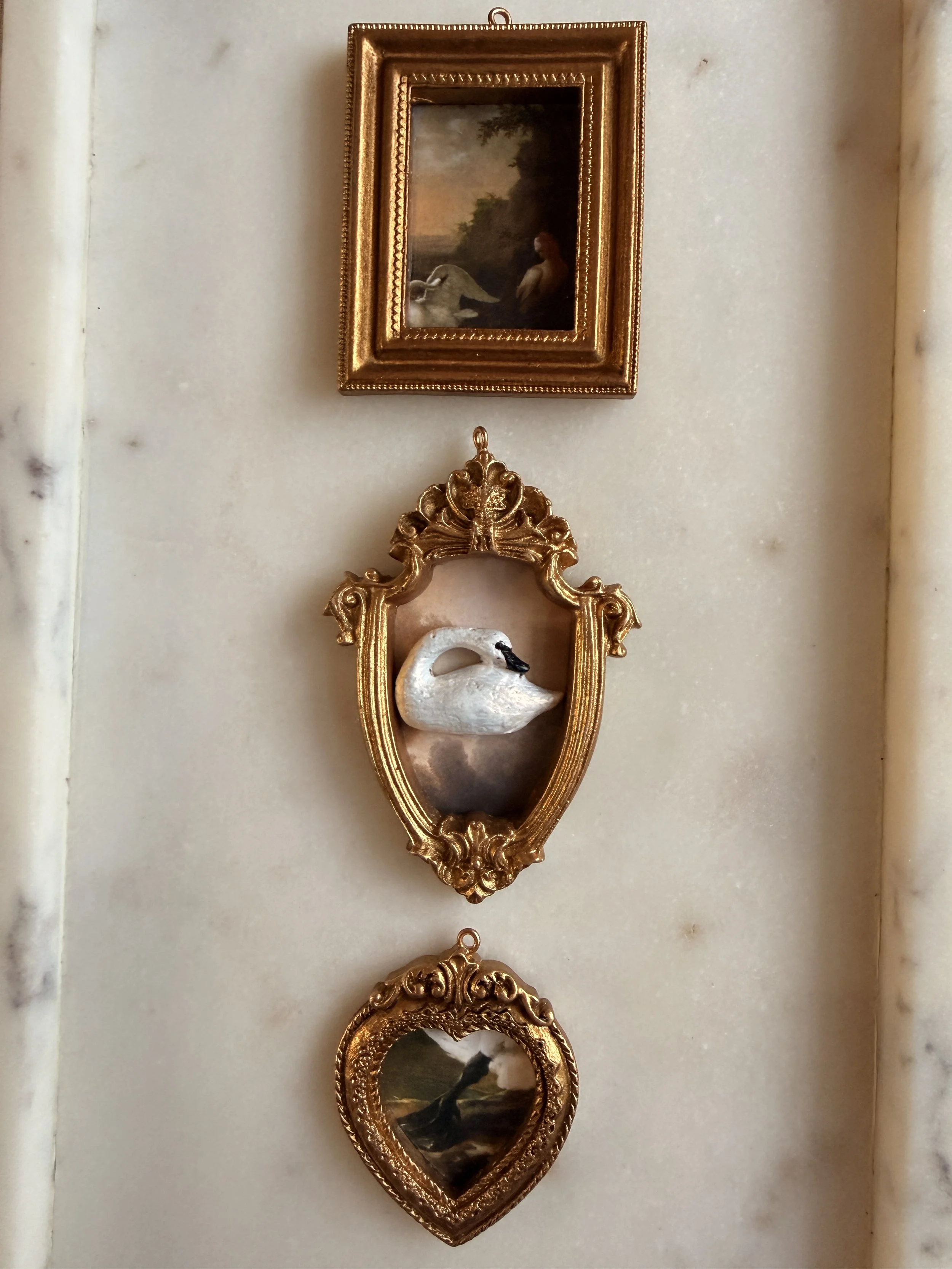 Set of Three Swan Ornaments