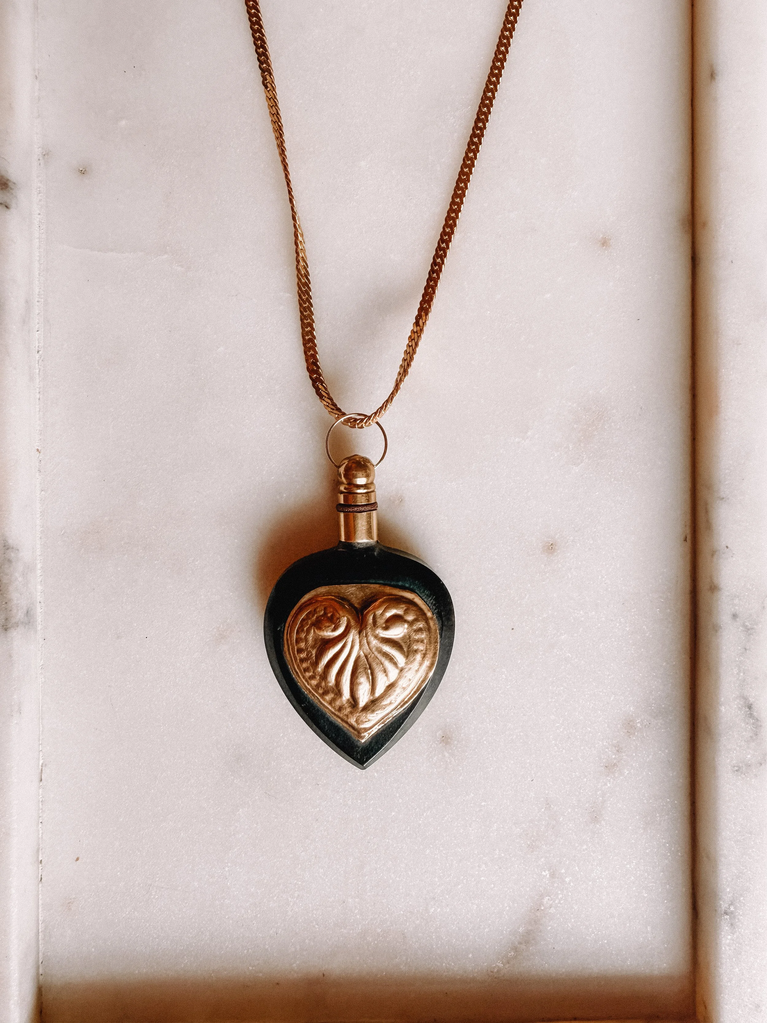 Henbane Brass and Acrylic Amulet