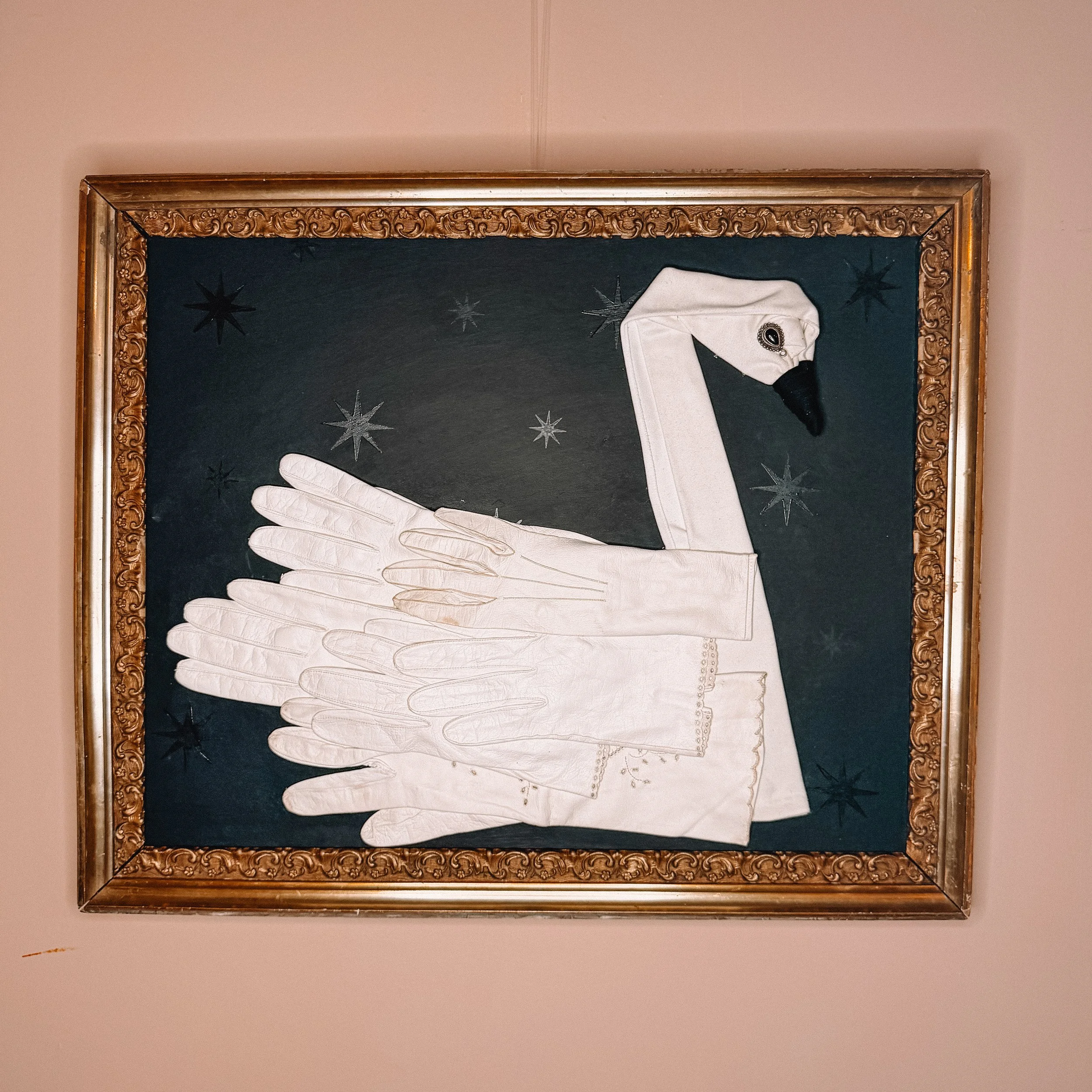 Celestial Swan Mixed Media Artwork