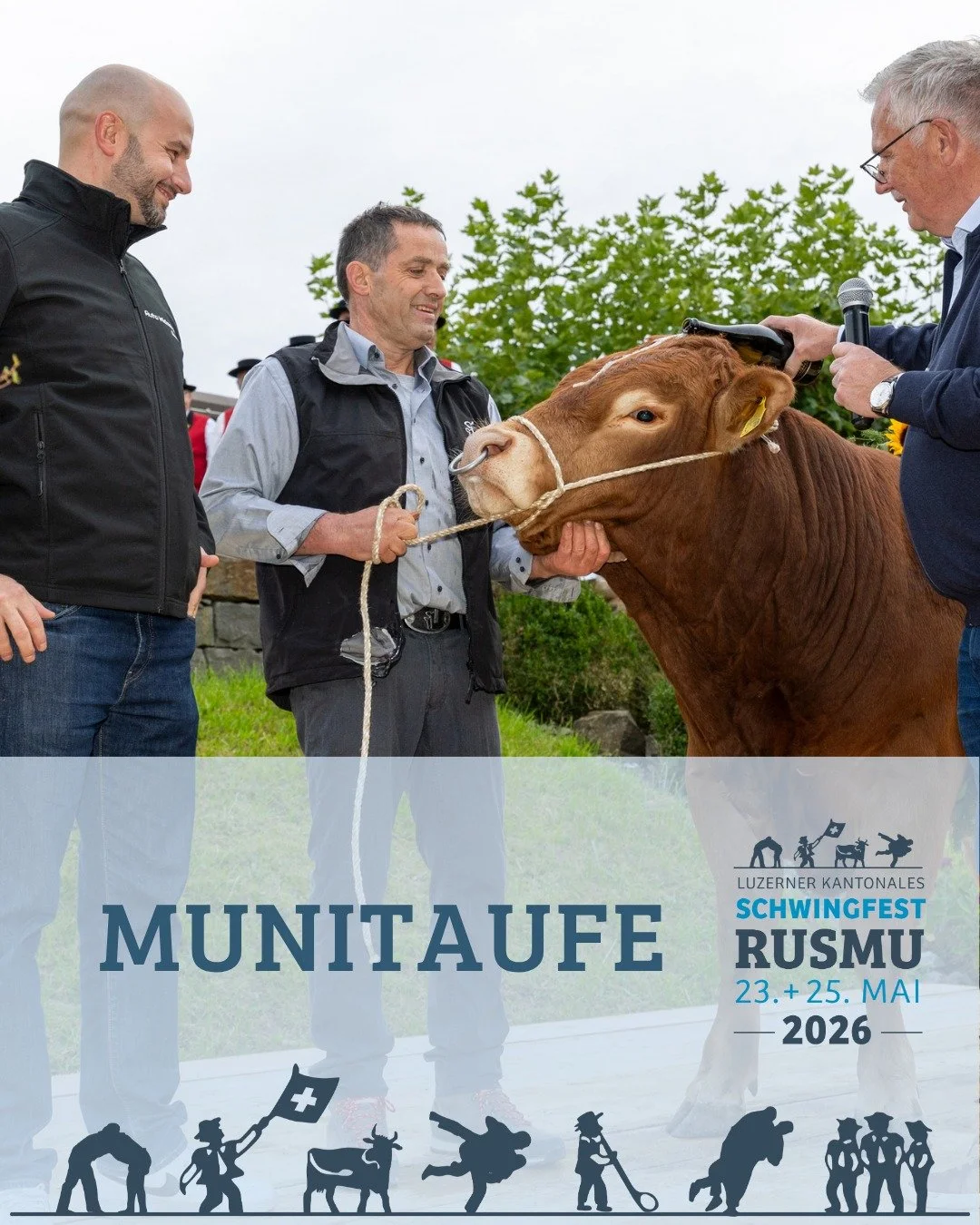 Munitaufe Luzerner Kantonales Schwingfest Rusmu 2026 🐂
📅 3. Oktober &ndash; Hof Ober Amsig, Sigigen

Bei strahlendem Herbstwetter 🍂 wurde der Siegerpreis des Luzerner Kantonalen Schwingfests 2026 feierlich getauft: der pr&auml;chtige Limousin-Stie