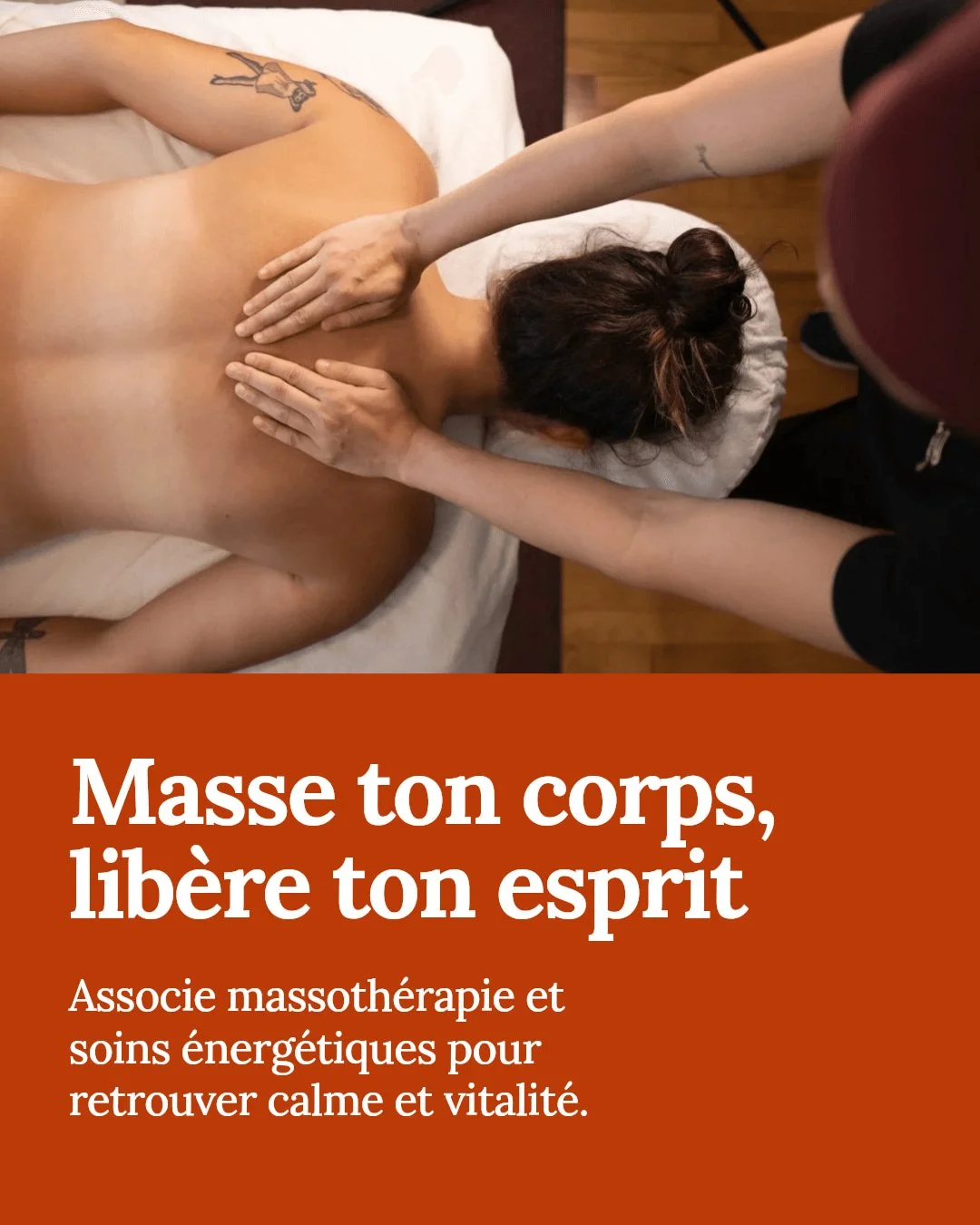 Tu te sens d&eacute;s&eacute;quilibr&eacute;&middot;e ? Et si le secret pour te reconnecter &agrave; ton authenticit&eacute; passait par l'association de la massoth&eacute;rapie et des soins &eacute;nerg&eacute;tiques ?

En combinant ces deux approch