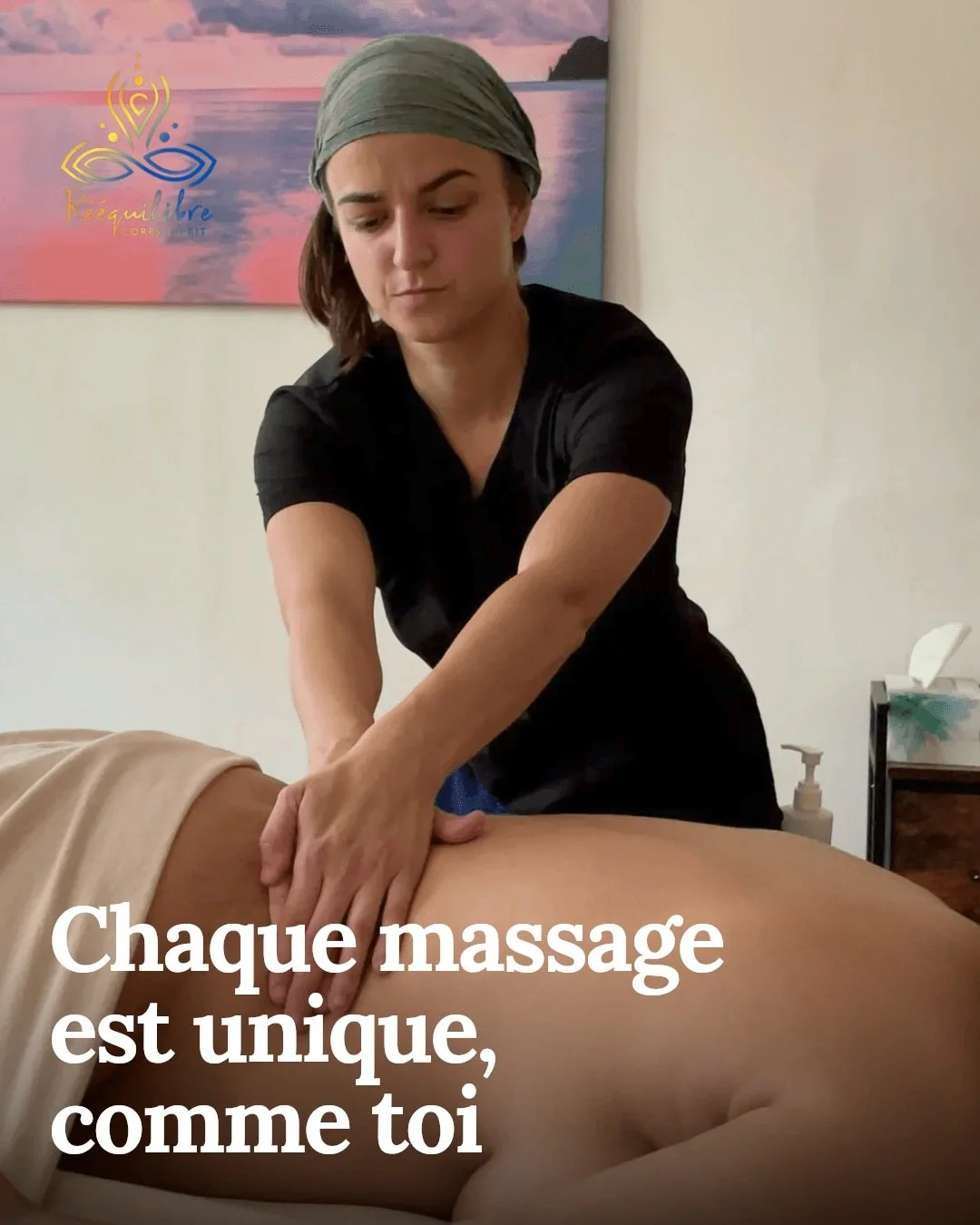 Laisse-toi surprendre par un massage qui s'adapte &agrave; ton &eacute;nergie unique et &agrave; ton histoire personnelle.

Chaque s&eacute;ance est con&ccedil;ue sp&eacute;cialement pour toi &mdash; parce que ton corps et ton esprit m&eacute;ritent 