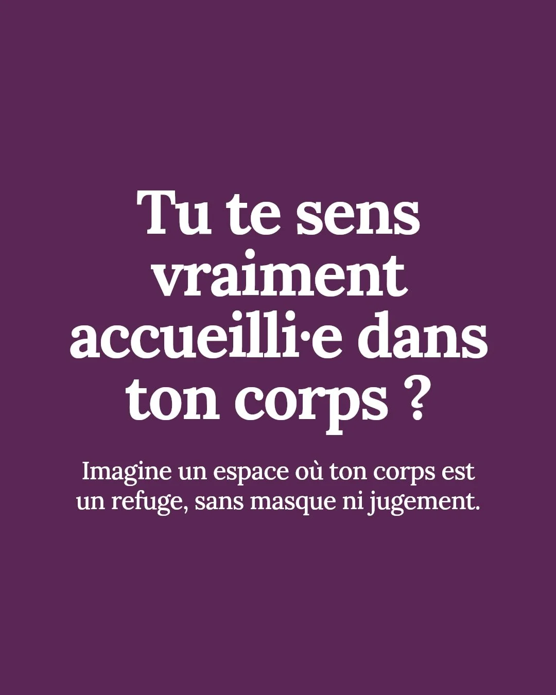 Tu te sens vraiment accueilli&middot;e dans ton corps ?

L'inclusivit&eacute; au c&oelig;ur du bien-&ecirc;tre, c'est plus qu'un mot : c'est un espace o&ugrave; tu peux &ecirc;tre toi, sans masque ni jugement. Ici, chaque identit&eacute; trouve sa pl