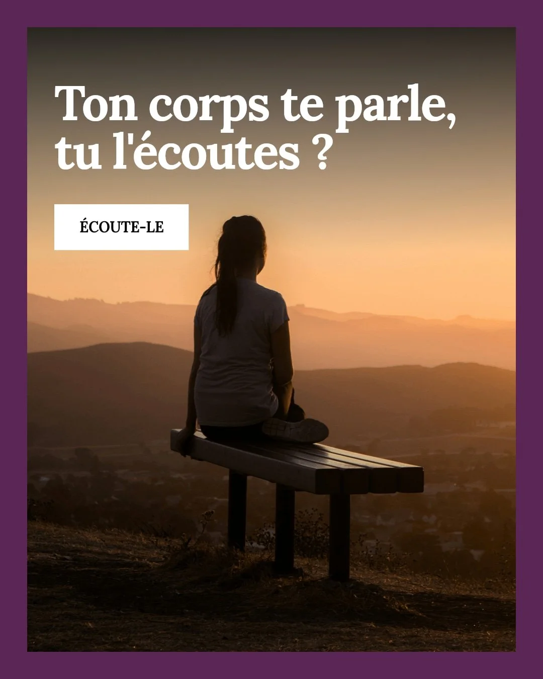 Ton corps essaie de te parler, mais est-ce que tu prends vraiment le temps de l'&eacute;couter ?

Les tensions, la fatigue, les petits signaux sont autant de cl&eacute;s pour retrouver ton &eacute;nergie et te reconnecter &agrave; ta force int&eacute