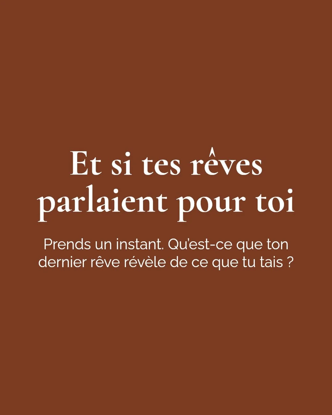 Tu te sens coinc&eacute;&middot;e sans savoir pourquoi ?

Tes r&ecirc;ves peuvent &ecirc;tre la cl&eacute; pour d&eacute;bloquer ce qui te retient. Ils parlent un langage que ton esprit conscient ignore, r&eacute;v&eacute;lant des v&eacute;rit&eacute
