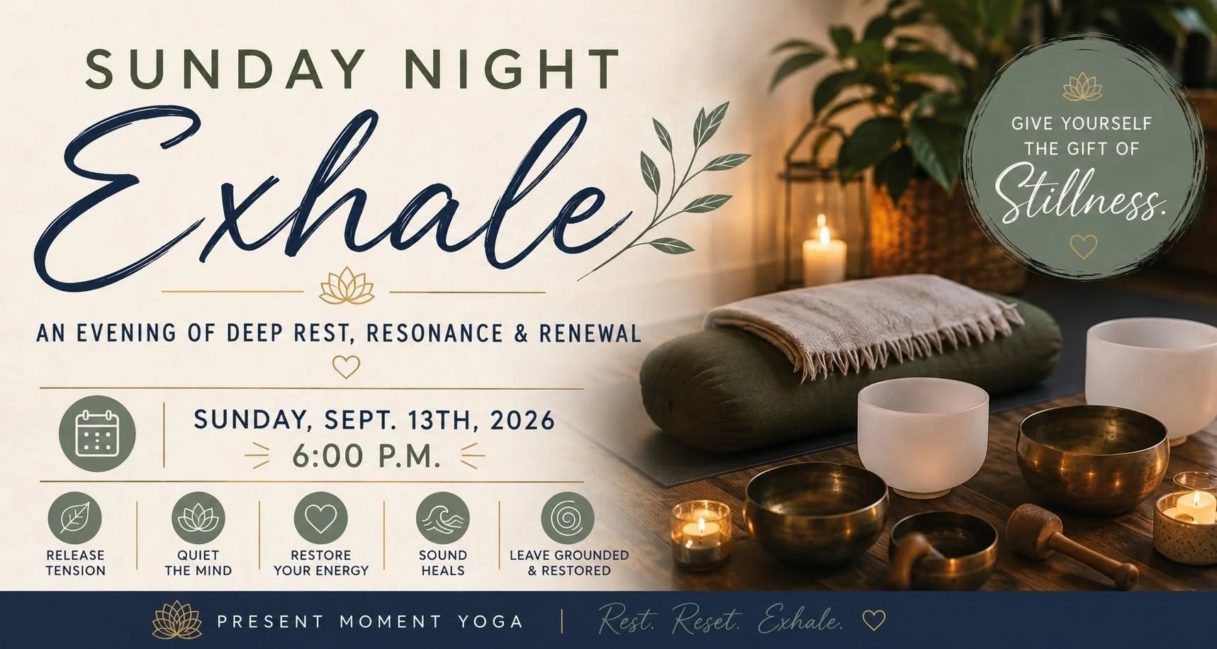 Sunday Night Exhale: Yin Yoga, Sound Healing, and Yoga Nidra