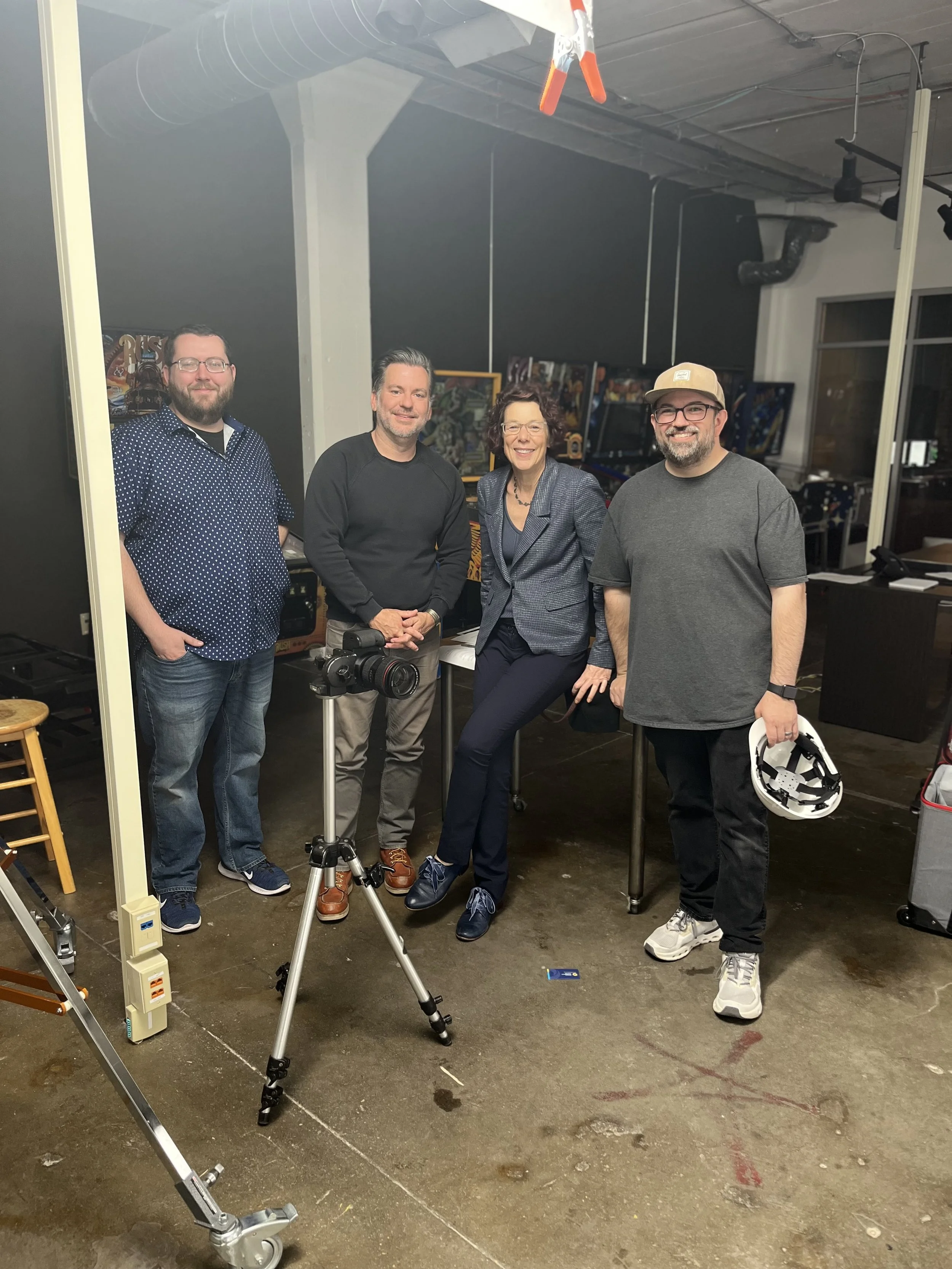 Working with the video producers to create leadership program content, 2025