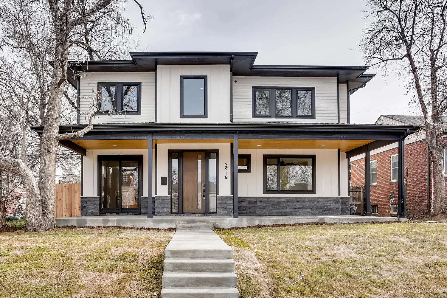 Birch Street custom home exterior, Denver, CO
