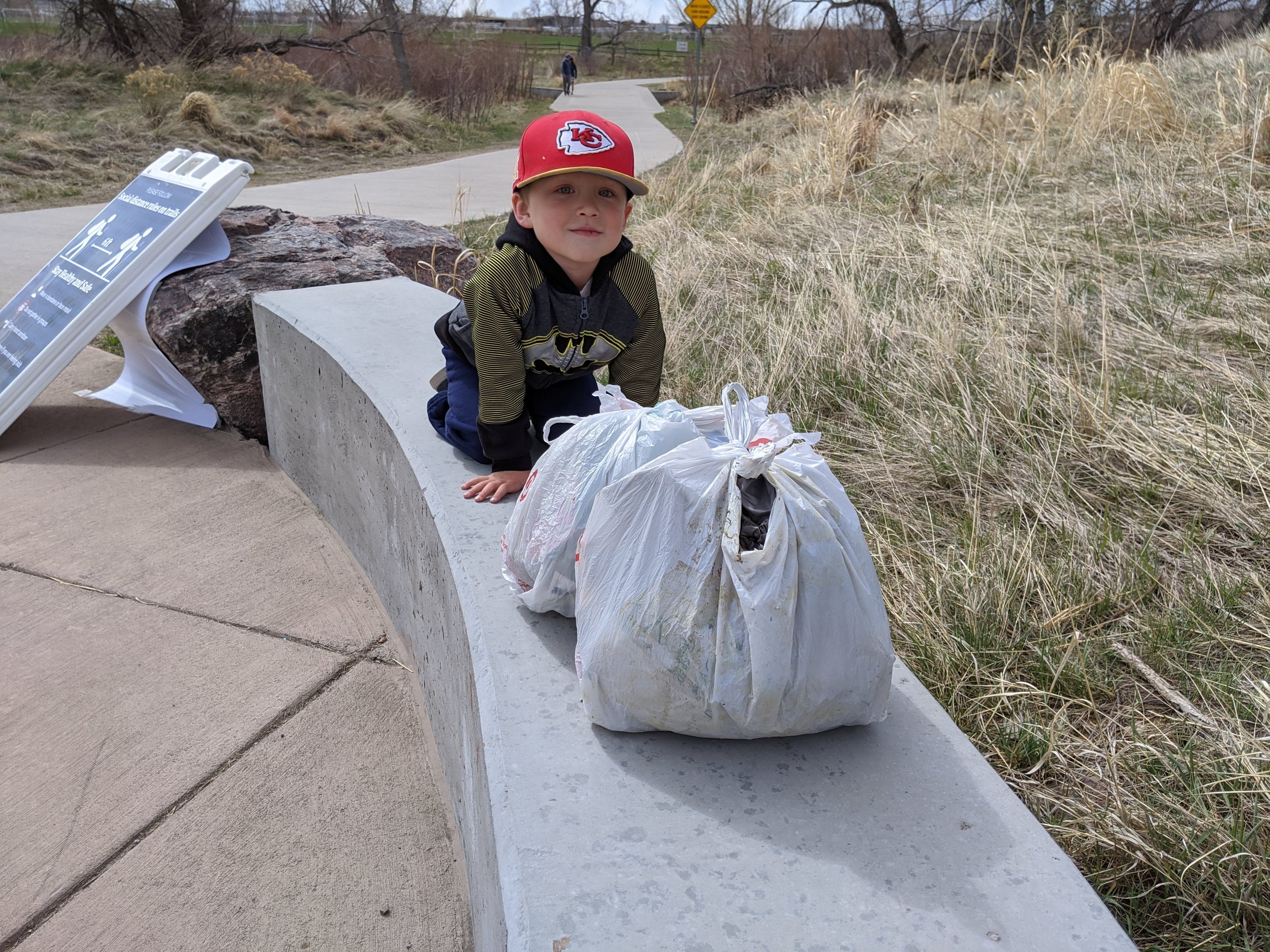 One park visit yielded two bags of trash!