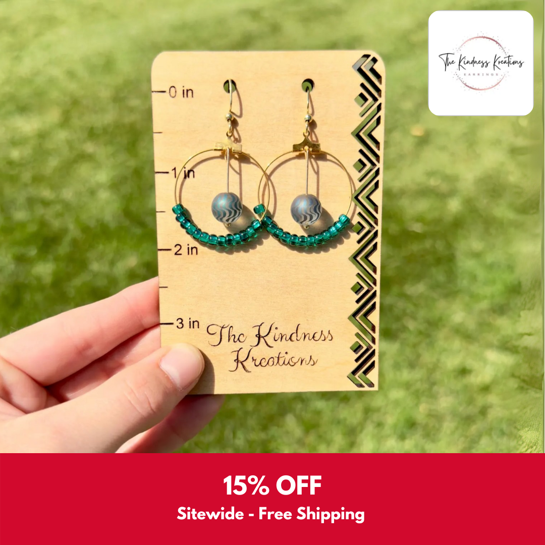 KINDNESS KREATIONS: Spreading kindness, one pair of earrings at a time... and if you know Kama, the owner, you know she lives this daily.  Kama is my dear friend and co-guardian of my nephew Theo. She puts so much love into her jewelry, each piece un