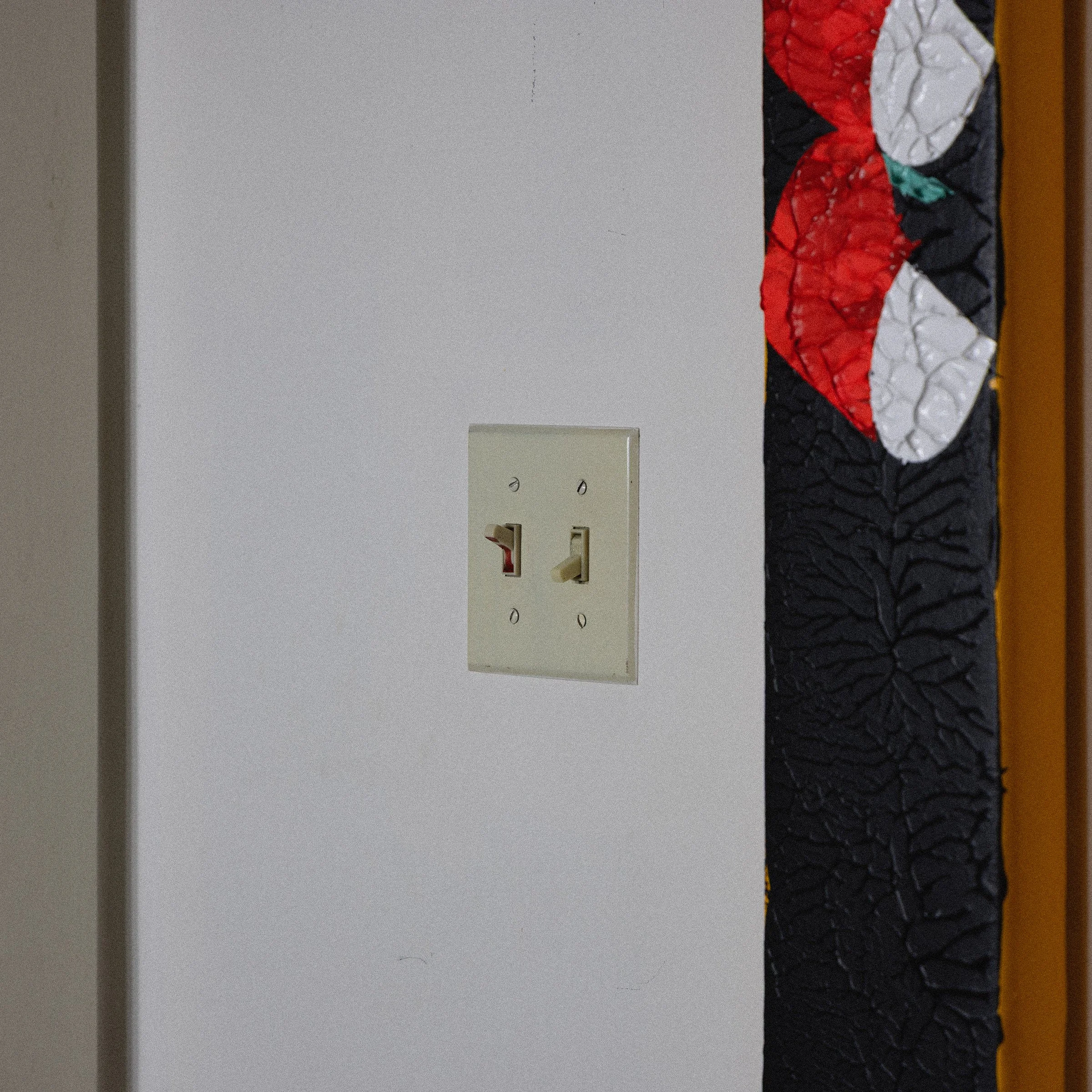 "card II: red light is just a suggestion" (2026, acrylic on cavas)