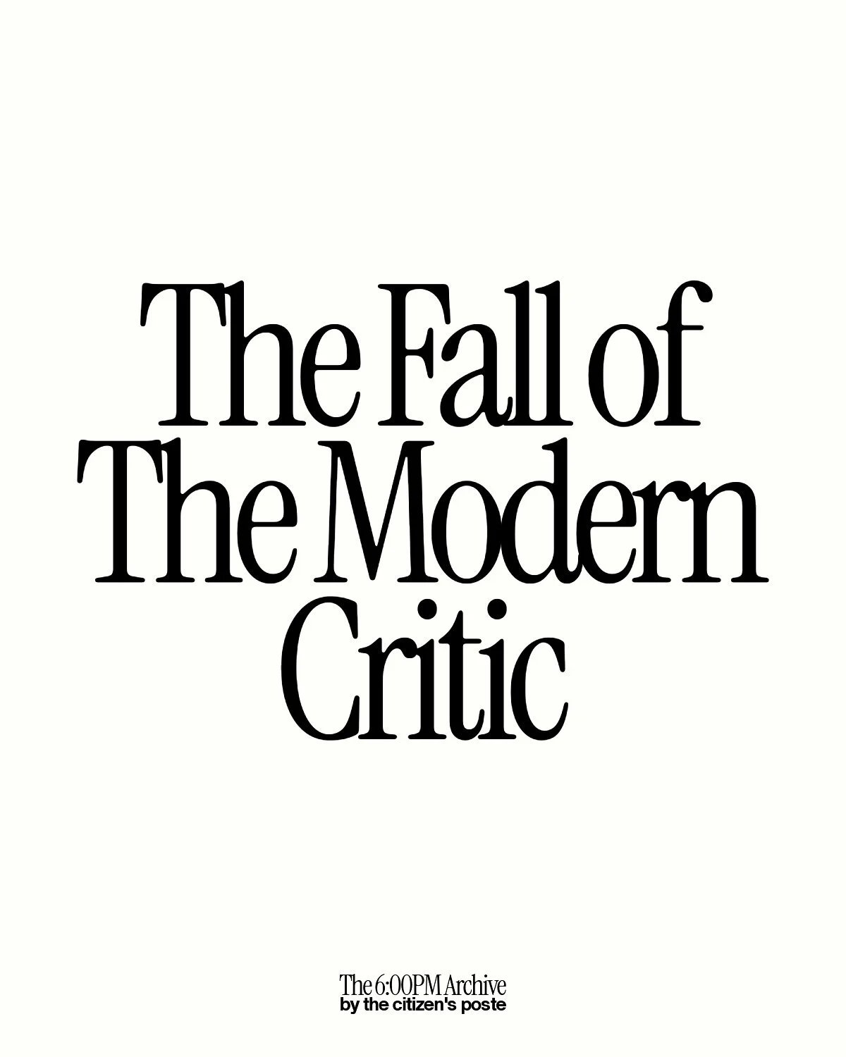 The 6:00pm Archive is officially live on Spotify! 🎧 And for our inaugural episode with Editor-in-Chief & Creative Director @mackenzieostrowski calls it like she sees it: Fashion’s got a feedback problem. Everyone’s reviewing, no one&